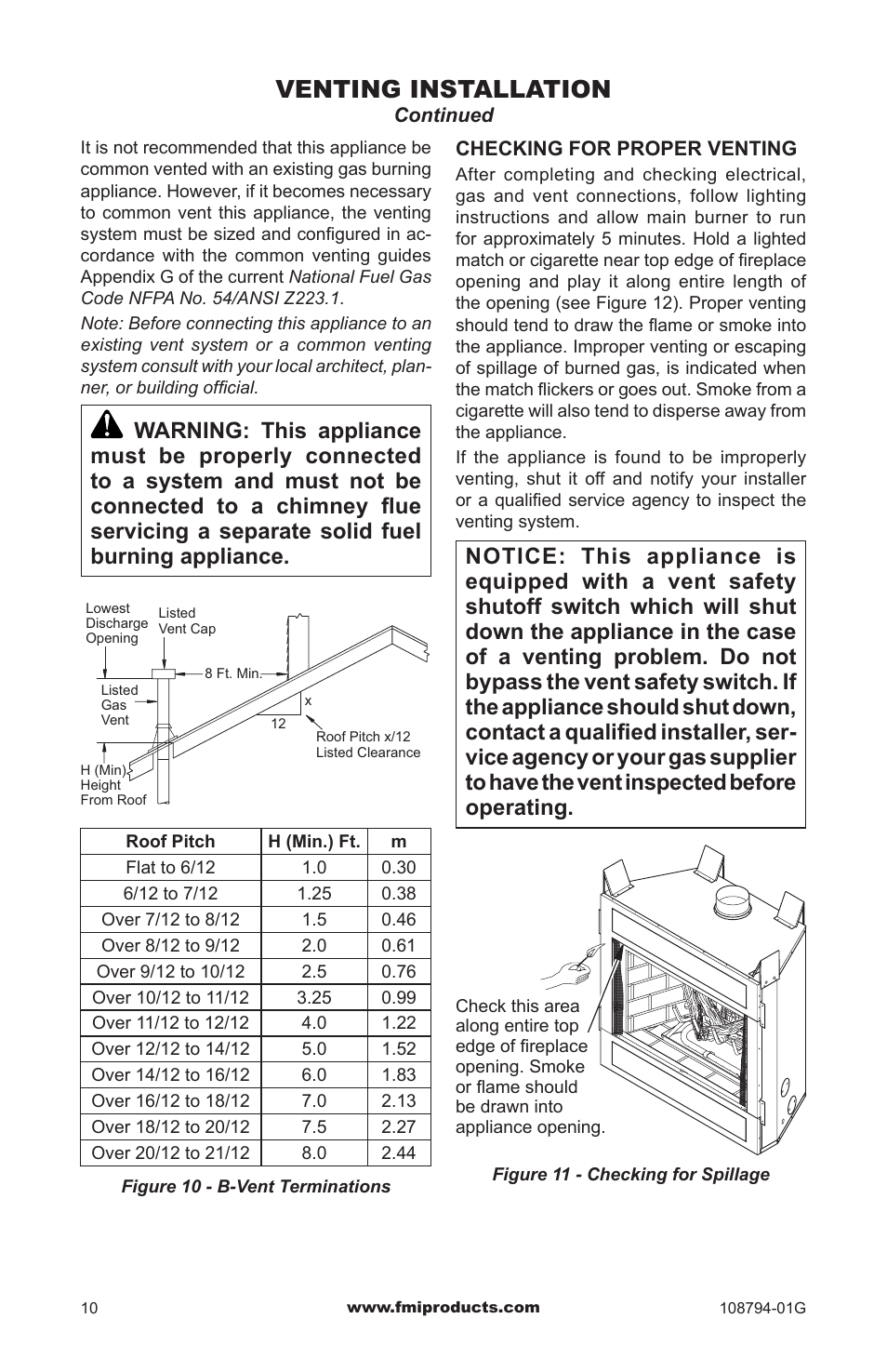 Venting installation | FMI PFS P324E User Manual | Page 10 / 32