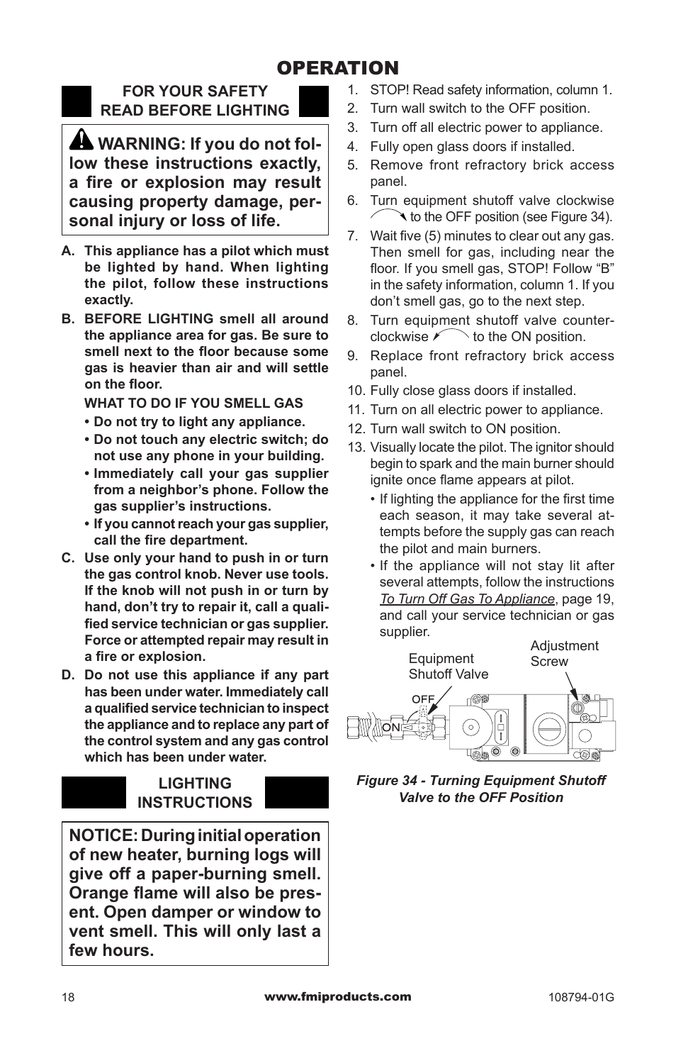 Operation | FMI PFS P324E User Manual | Page 18 / 32
