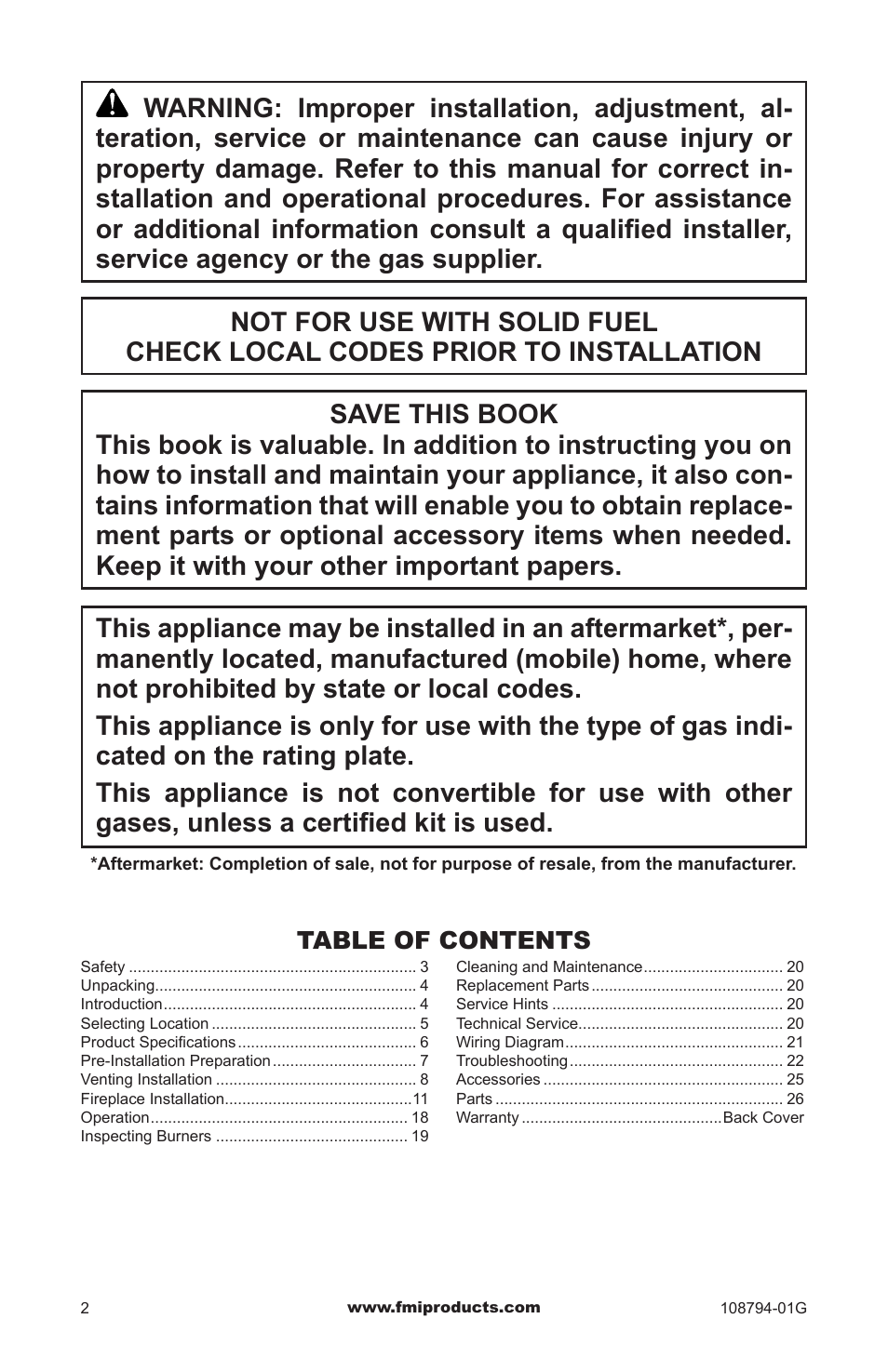 FMI PFS P324E User Manual | Page 2 / 32