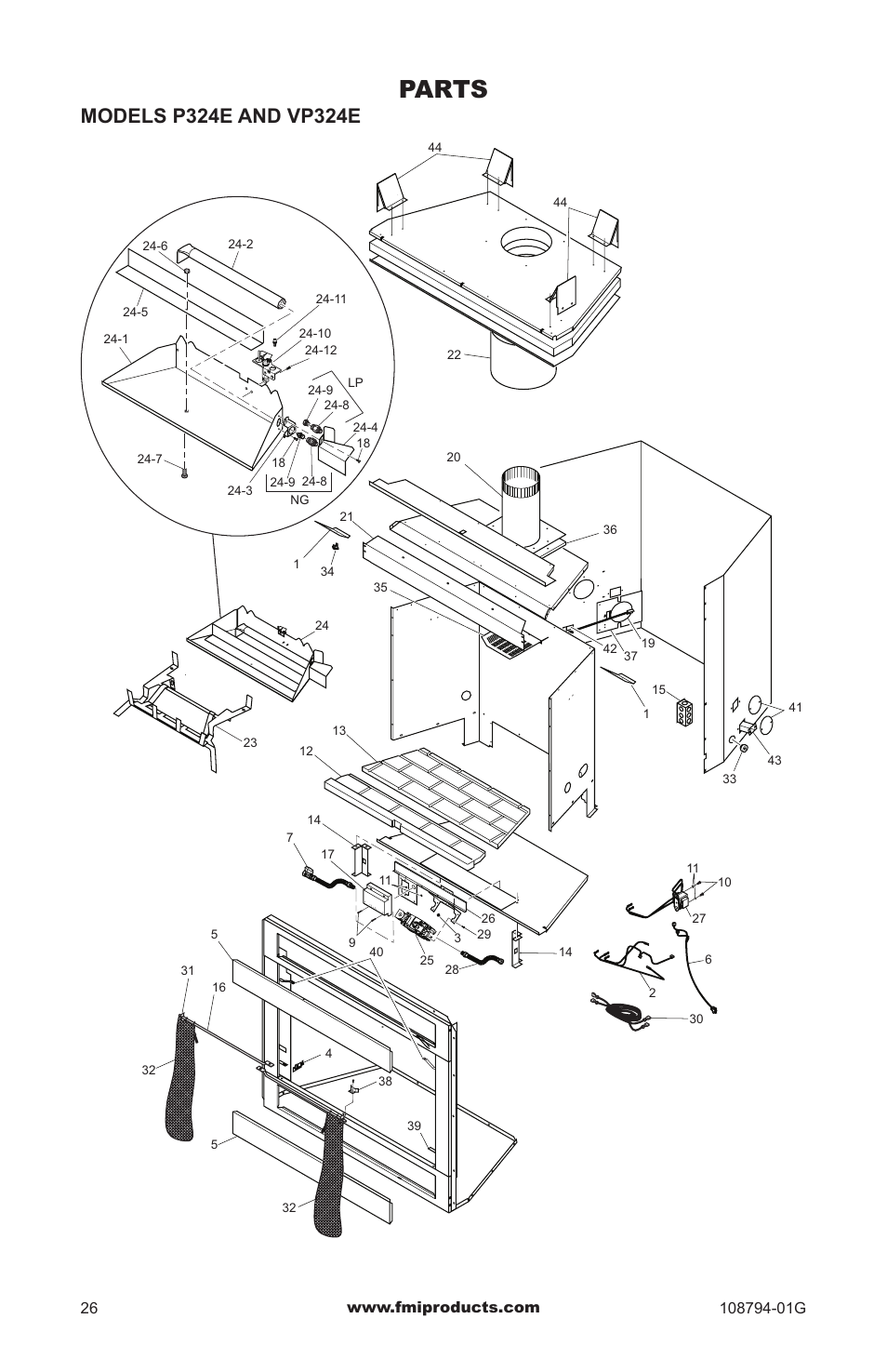 Parts | FMI PFS P324E User Manual | Page 26 / 32