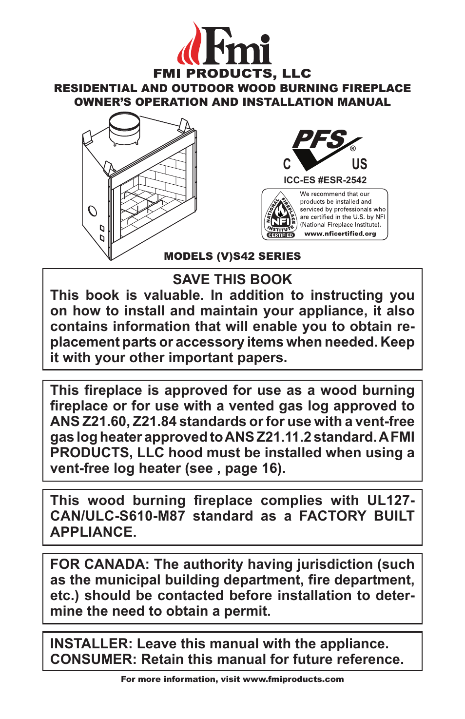 FMI S42 User Manual | 20 pages