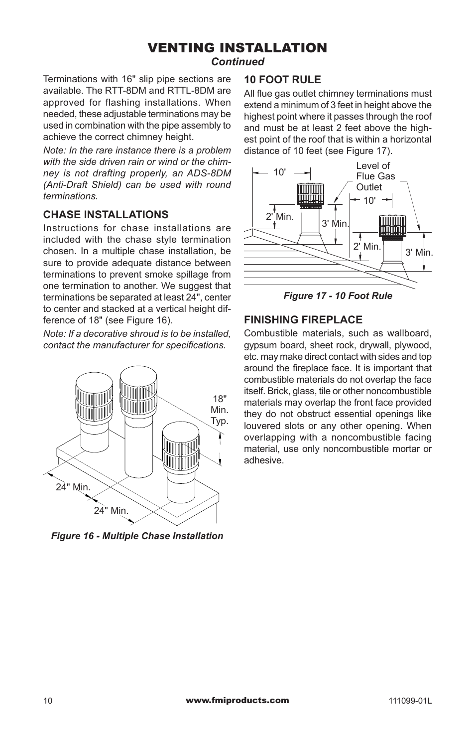 Venting installation | FMI S42 User Manual | Page 10 / 20