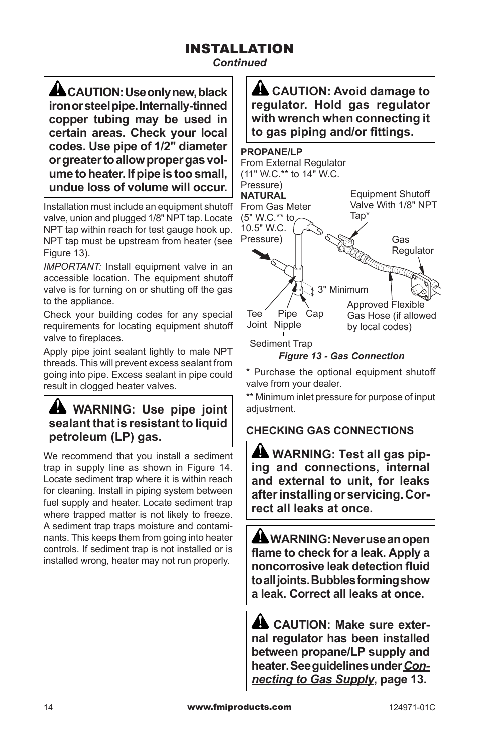 Installation | FMI CCL3018PTA/NTA User Manual | Page 14 / 32