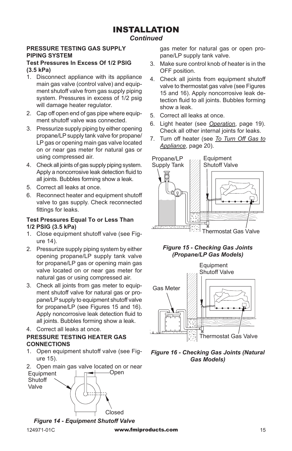 Installation | FMI CCL3018PTA/NTA User Manual | Page 15 / 32