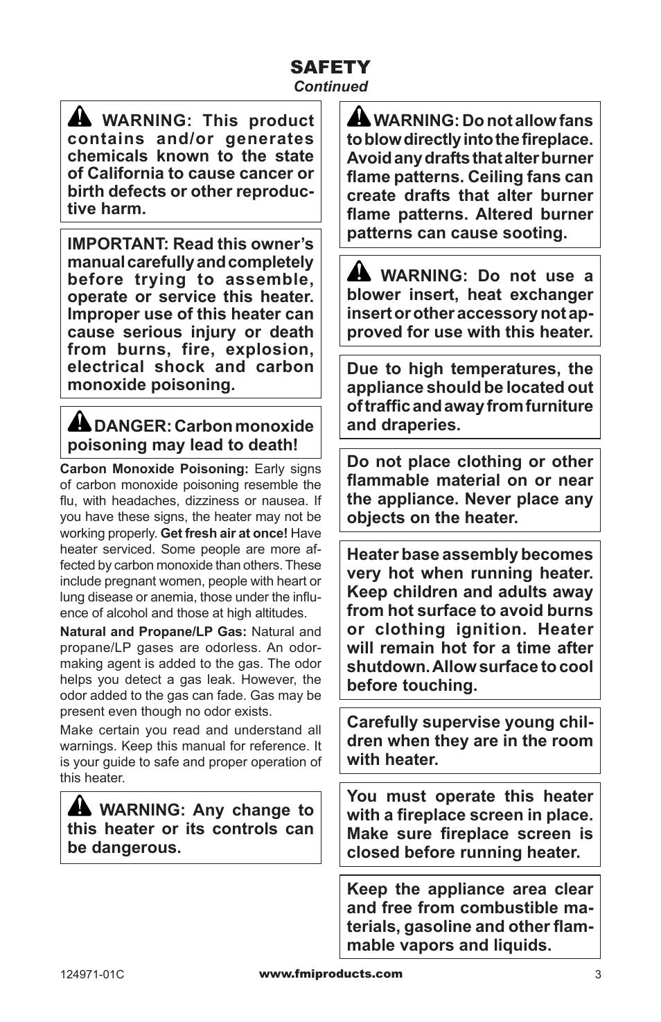 Safety | FMI CCL3018PTA/NTA User Manual | Page 3 / 32