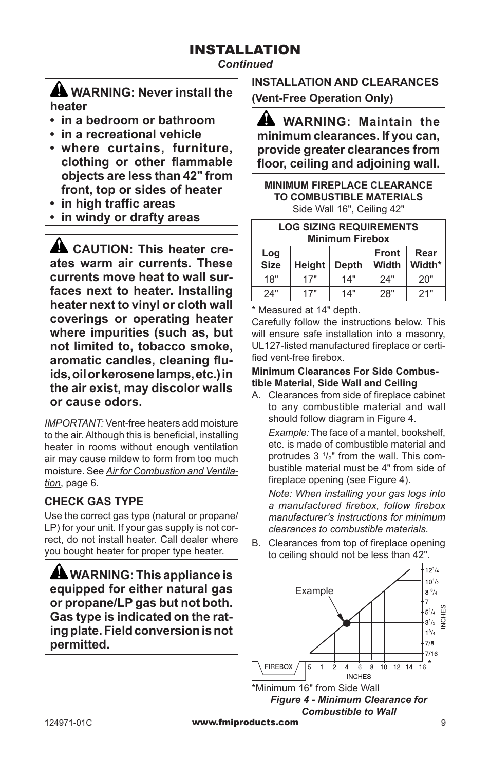 Installation | FMI CCL3018PTA/NTA User Manual | Page 9 / 32