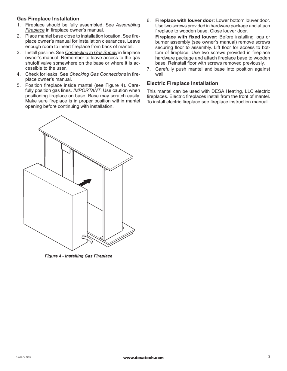 FMI Mantel and Base W36TO User Manual | Page 3 / 4