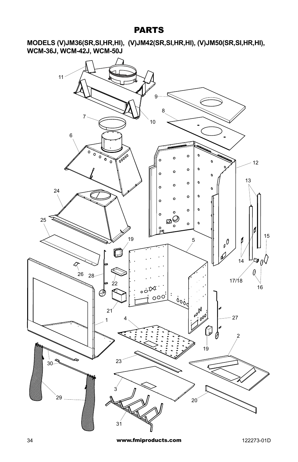 Parts | FMI (V)JM42 User Manual | Page 34 / 40