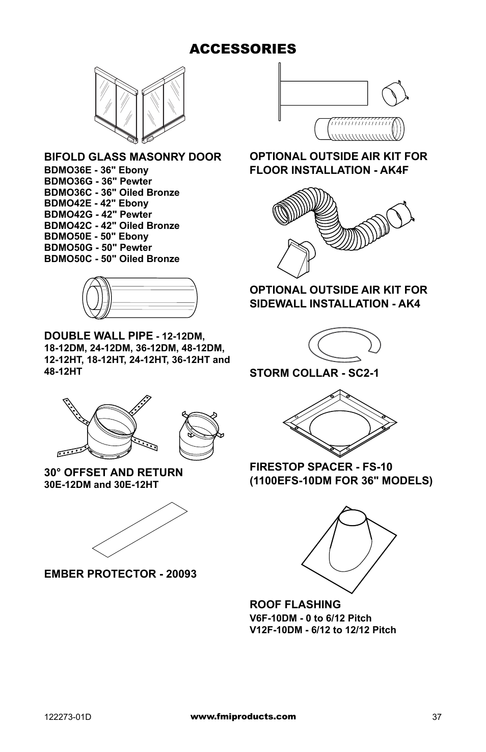 Accessories | FMI (V)JM42 User Manual | Page 37 / 40