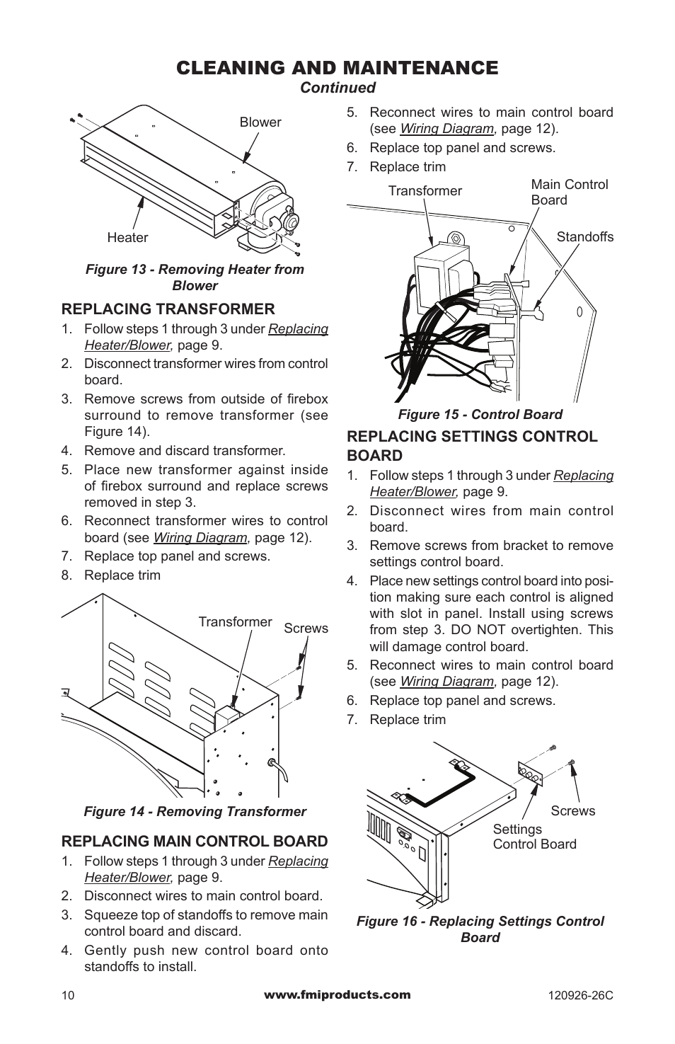 Cleaning and maintenance | FMI CGEF23B User Manual | Page 10 / 16