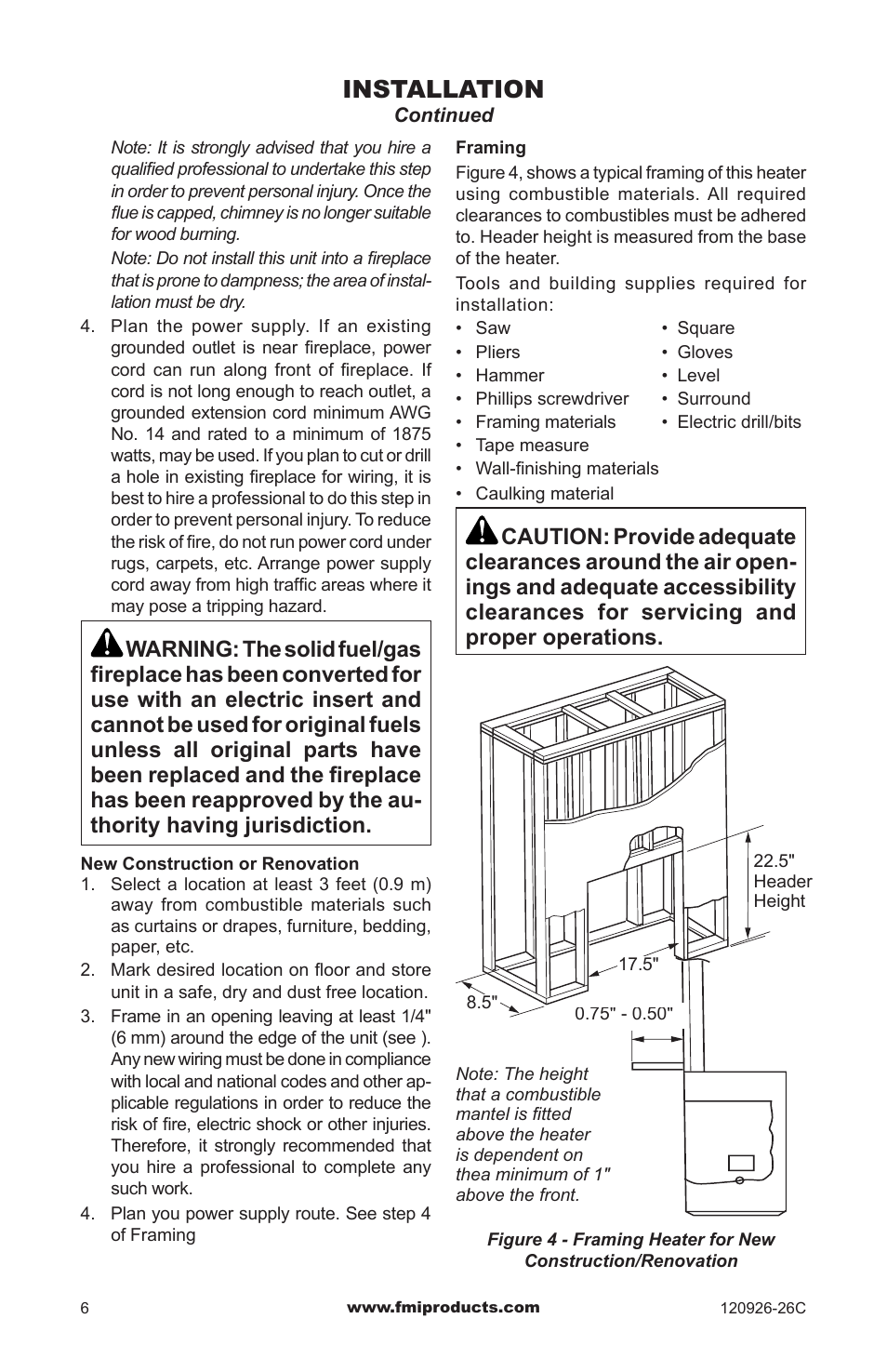 Installation | FMI CGEF23B User Manual | Page 6 / 16