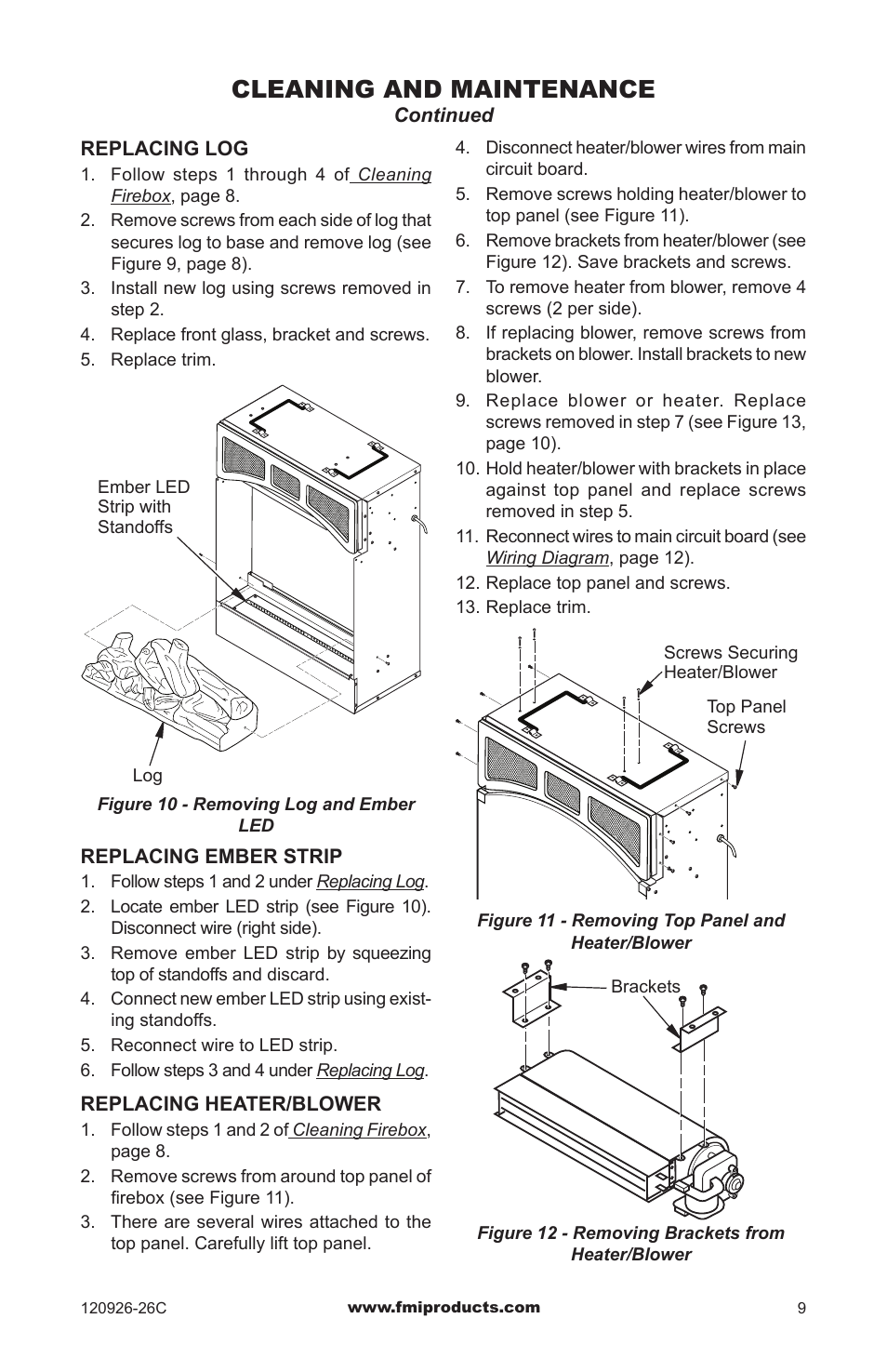 Cleaning and maintenance | FMI CGEF23B User Manual | Page 9 / 16