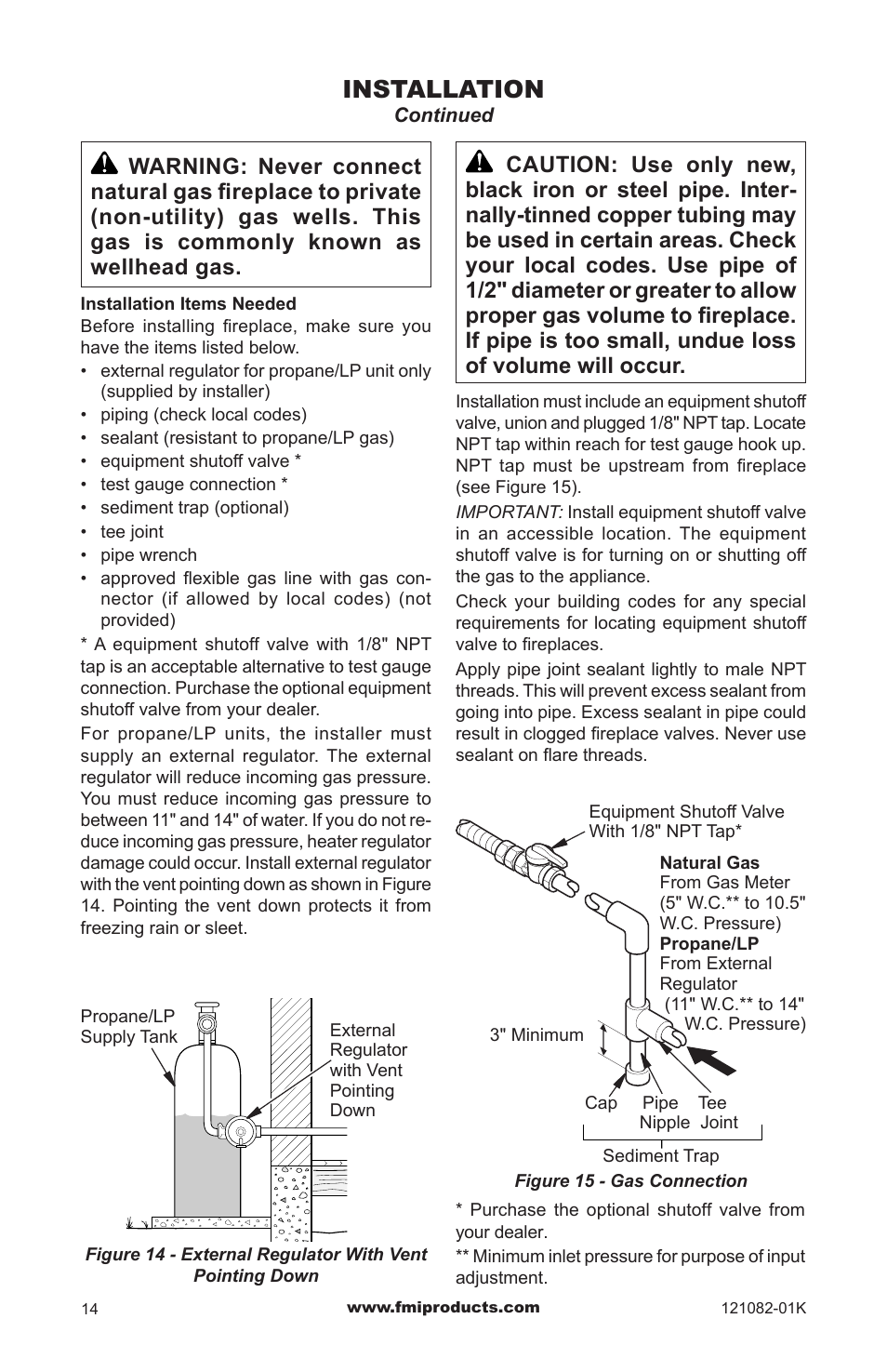 Installation | FMI VSGF36NRC User Manual | Page 14 / 36