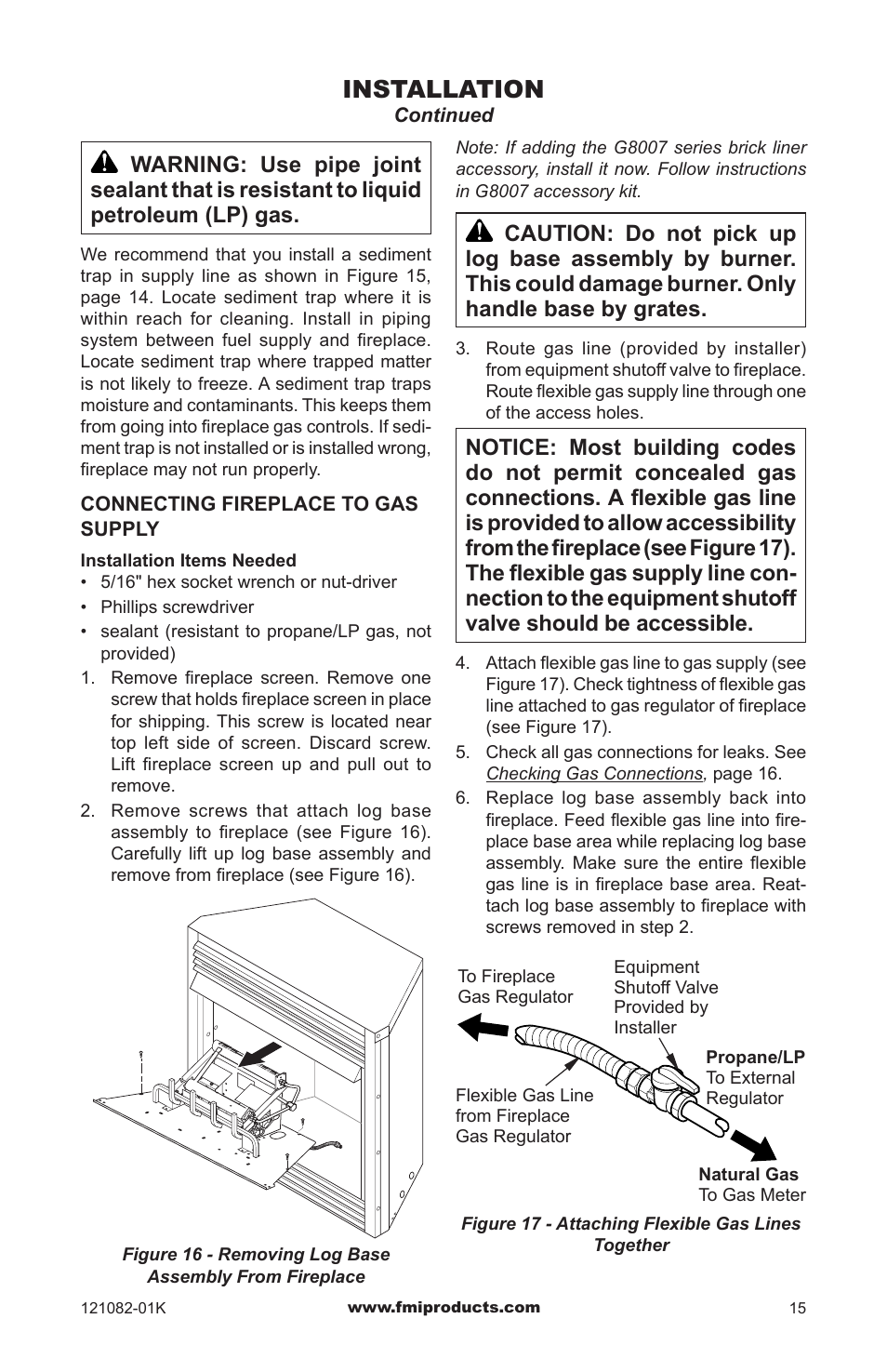 Installation | FMI VSGF36NRC User Manual | Page 15 / 36