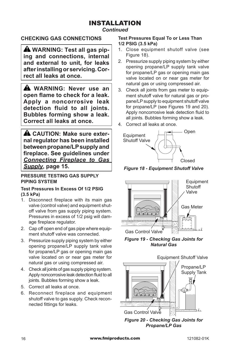 Installation | FMI VSGF36NRC User Manual | Page 16 / 36