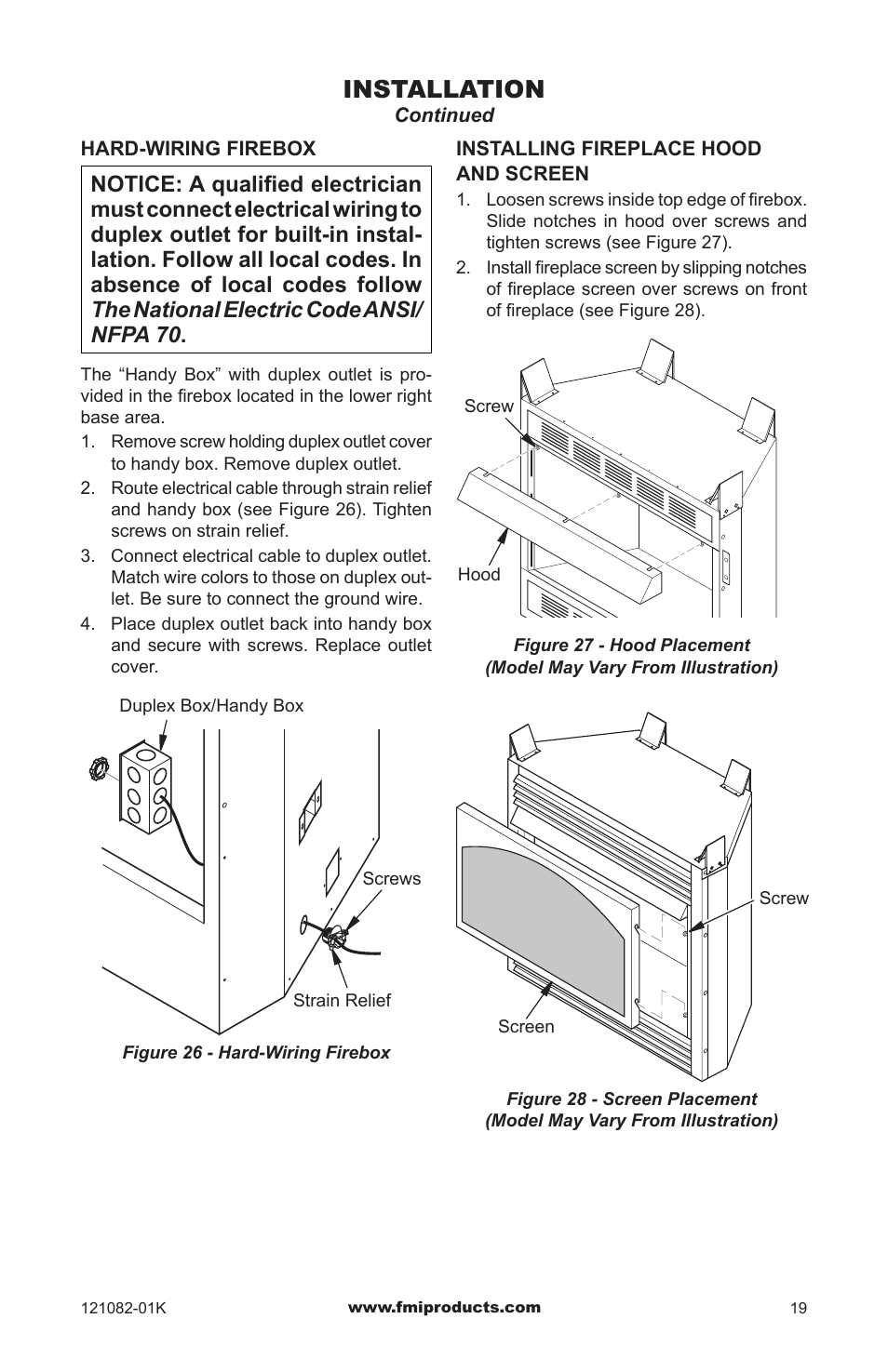 Installation | FMI VSGF36NRC User Manual | Page 19 / 36