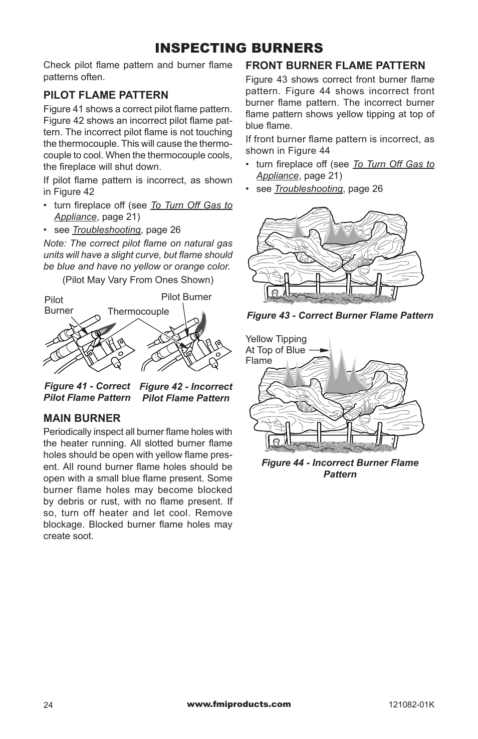 Inspecting burners | FMI VSGF36NRC User Manual | Page 24 / 36