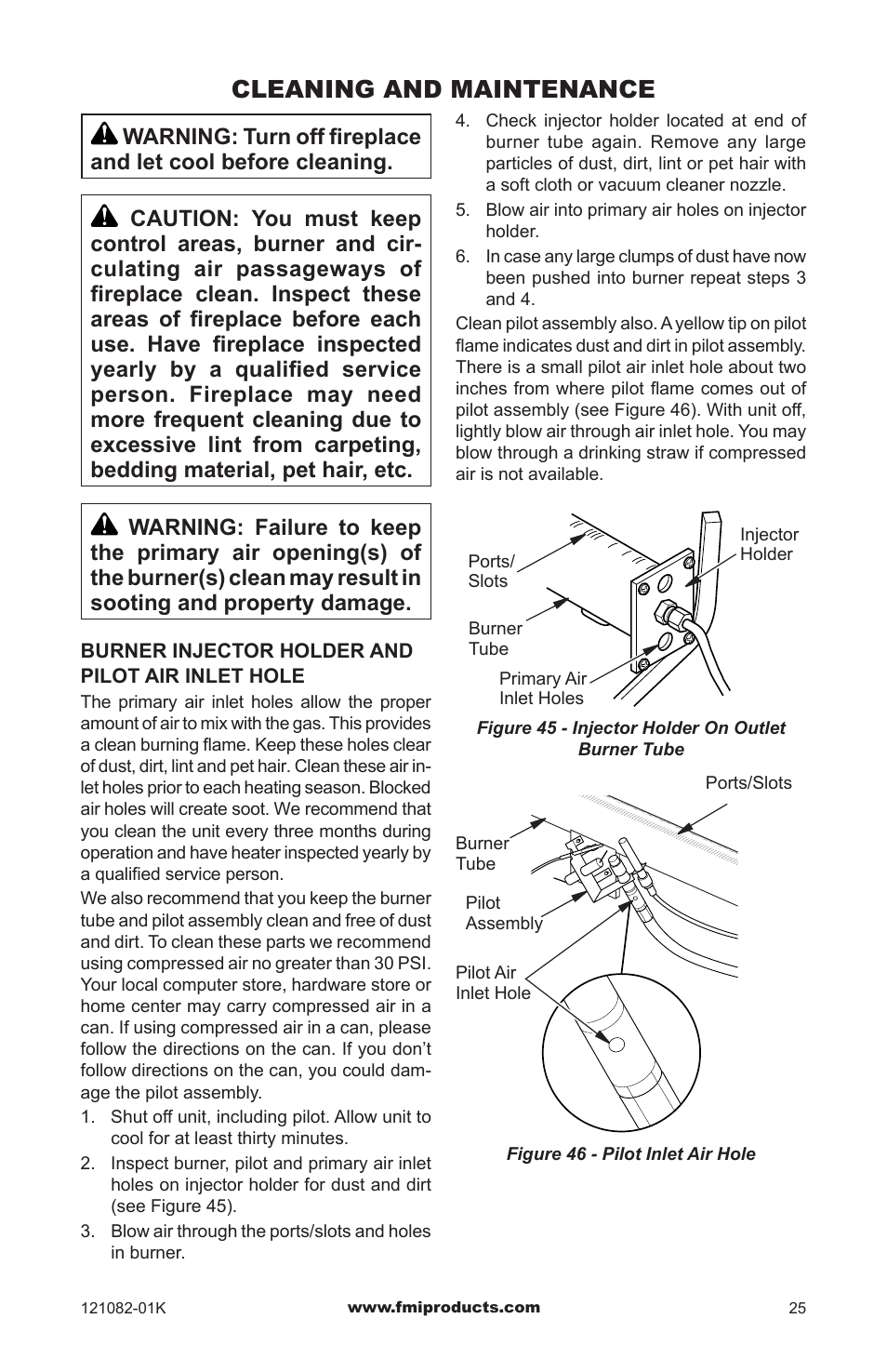 Cleaning and maintenance | FMI VSGF36NRC User Manual | Page 25 / 36