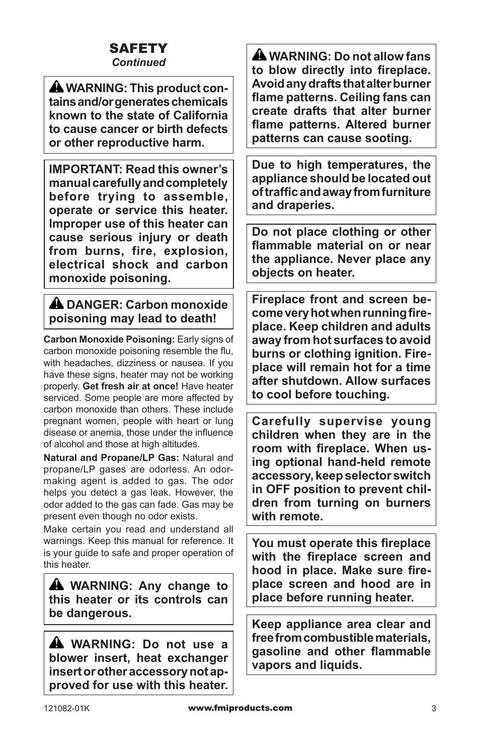 FMI VSGF36NRC User Manual | Page 3 / 36