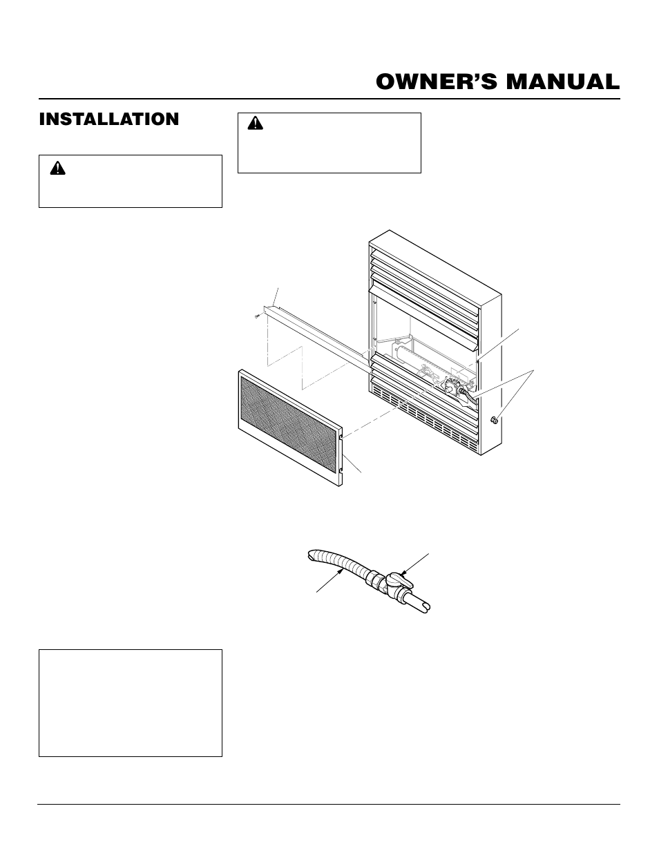 Owner’s manual, Installation | FMI FMH26TP User Manual | Page 15 / 28