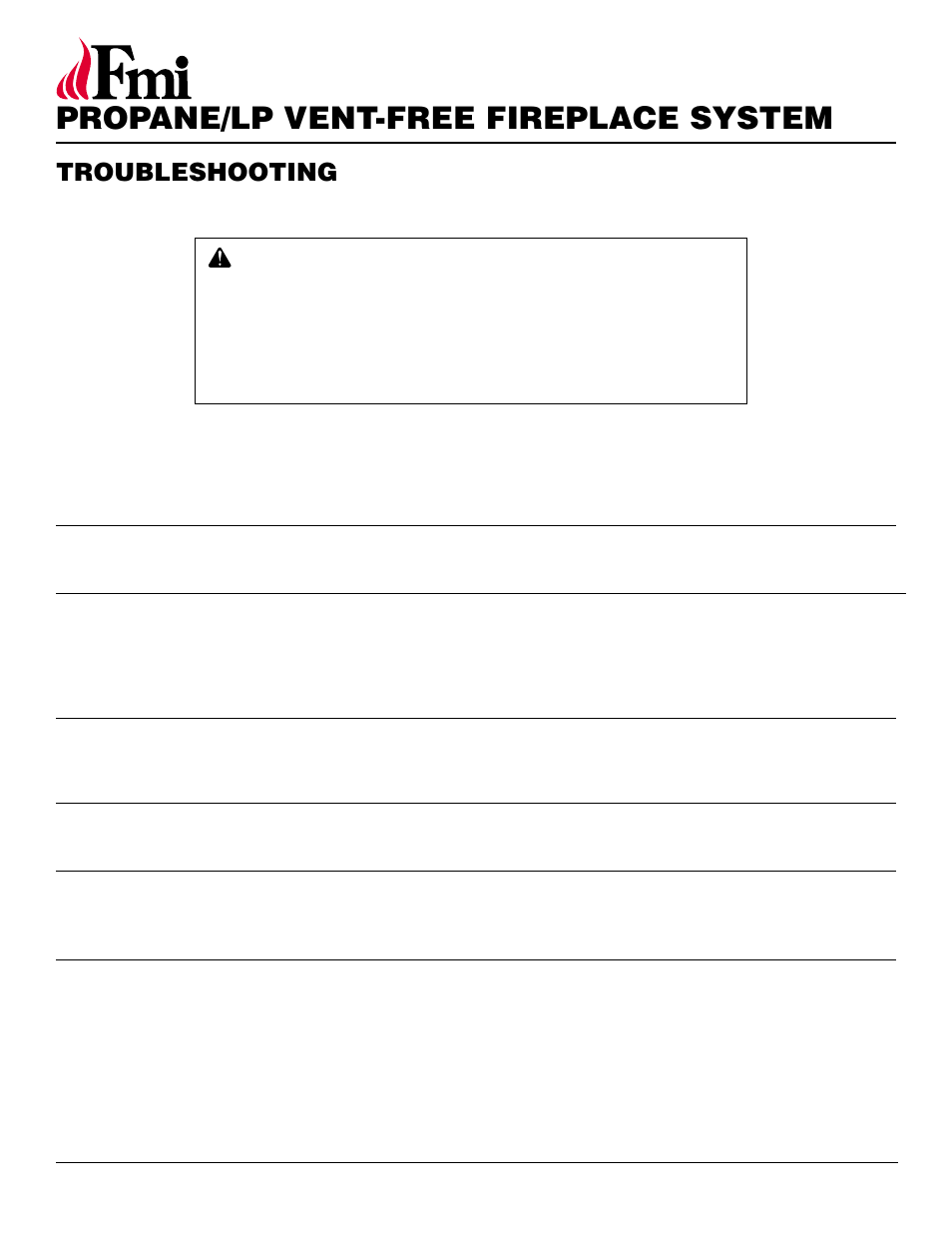 Propane/lp vent-free fireplace system, Troubleshooting, Continued | FMI FMH26TP User Manual | Page 22 / 28