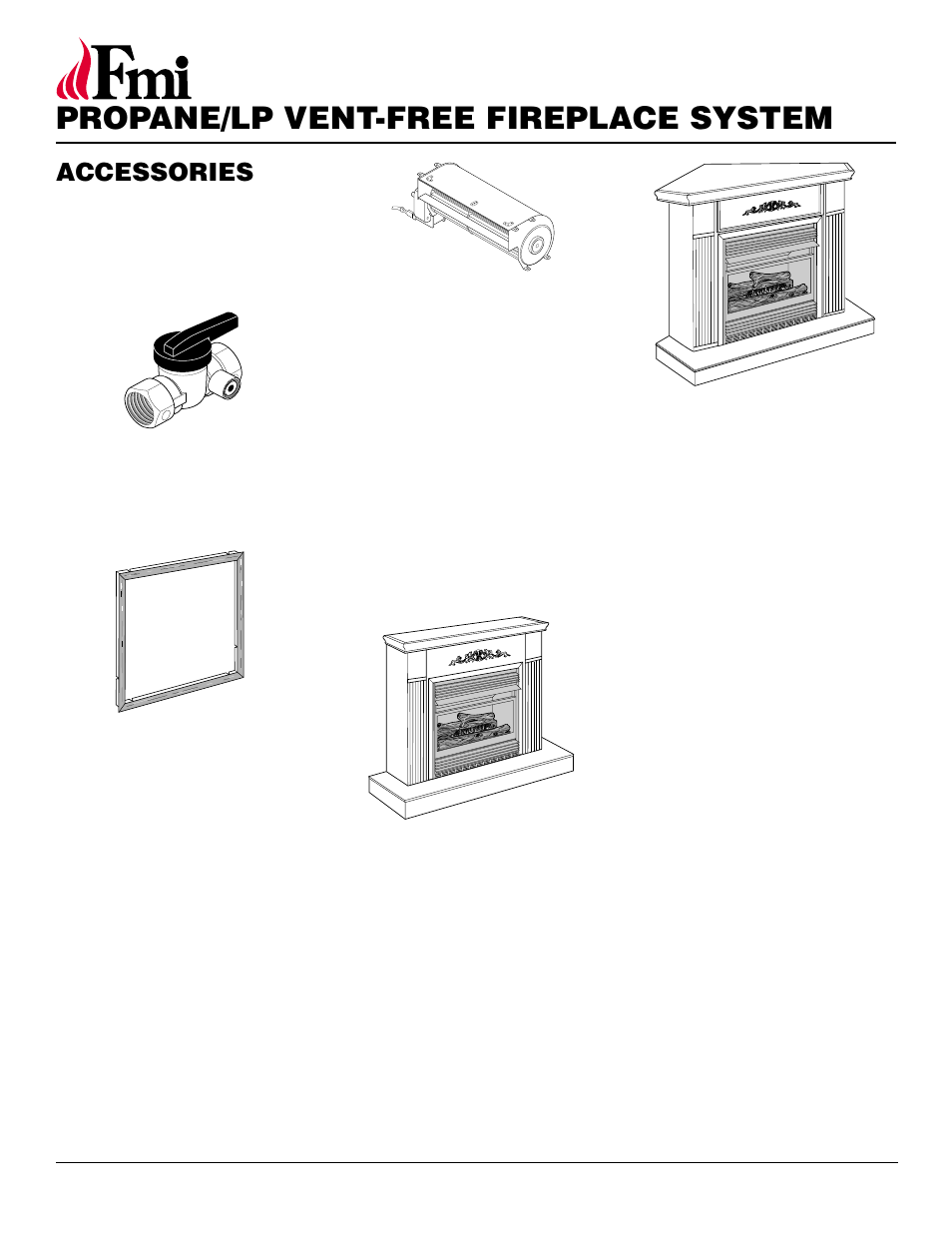 Propane/lp vent-free fireplace system, Accessories | FMI FMH26TP User Manual | Page 26 / 28