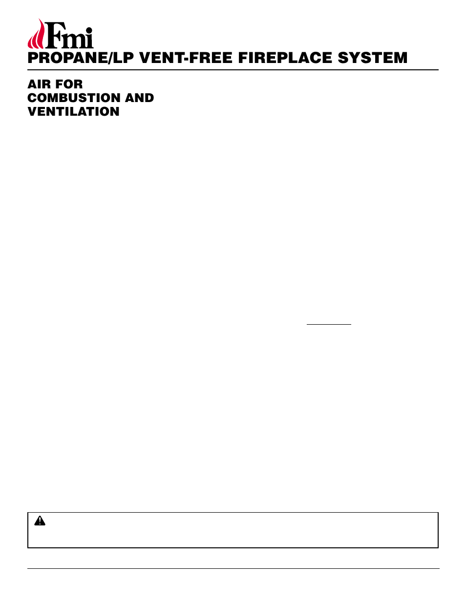 Propane/lp vent-free fireplace system, Air for combustion and ventilation, Continued | FMI FMH26TP User Manual | Page 6 / 28