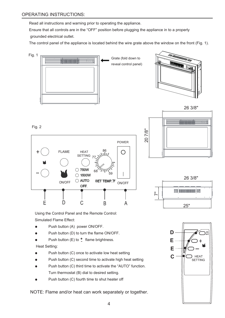 F2609e .pdf, Ce e d, Operating instructions | FMI FEF26 User Manual | Page 4 / 9