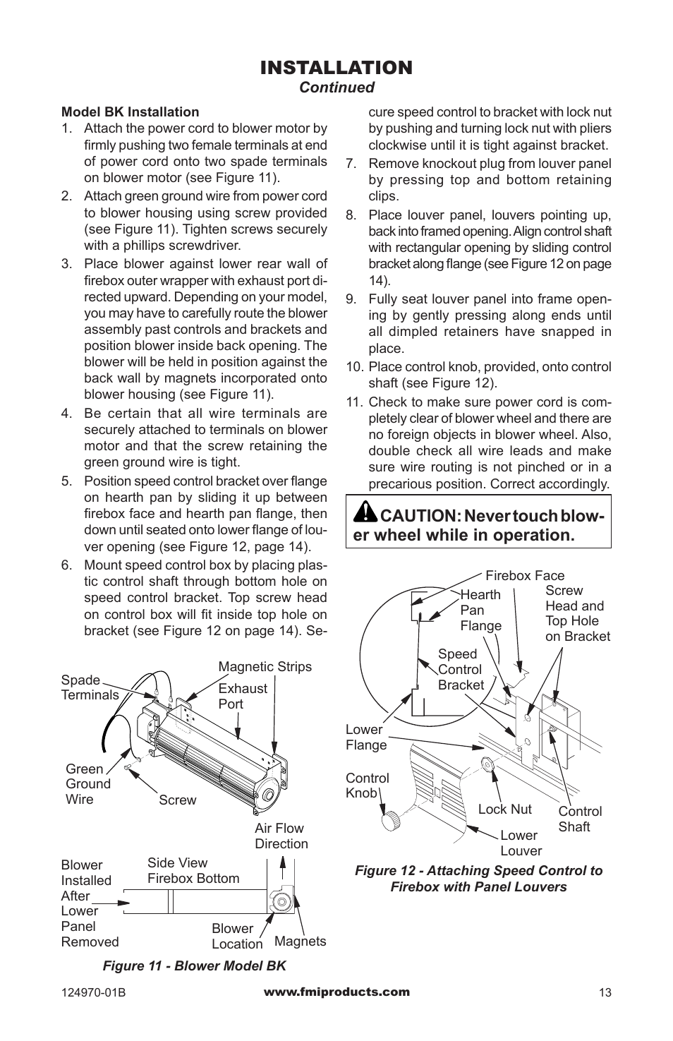 Installation | FMI COMFORTFLAME CGFB32CC User Manual | Page 13 / 20