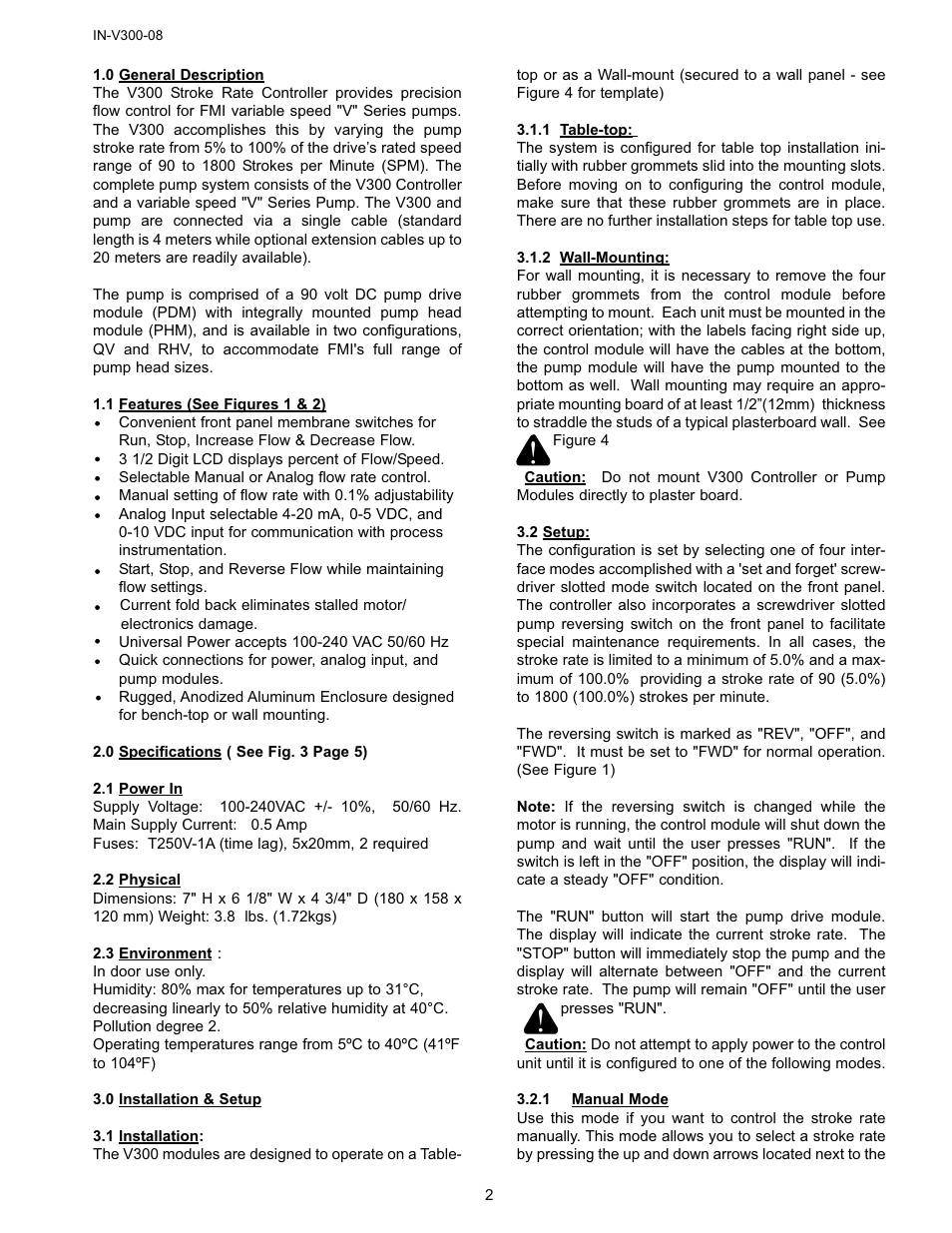 FMI V300 User Manual | Page 2 / 7