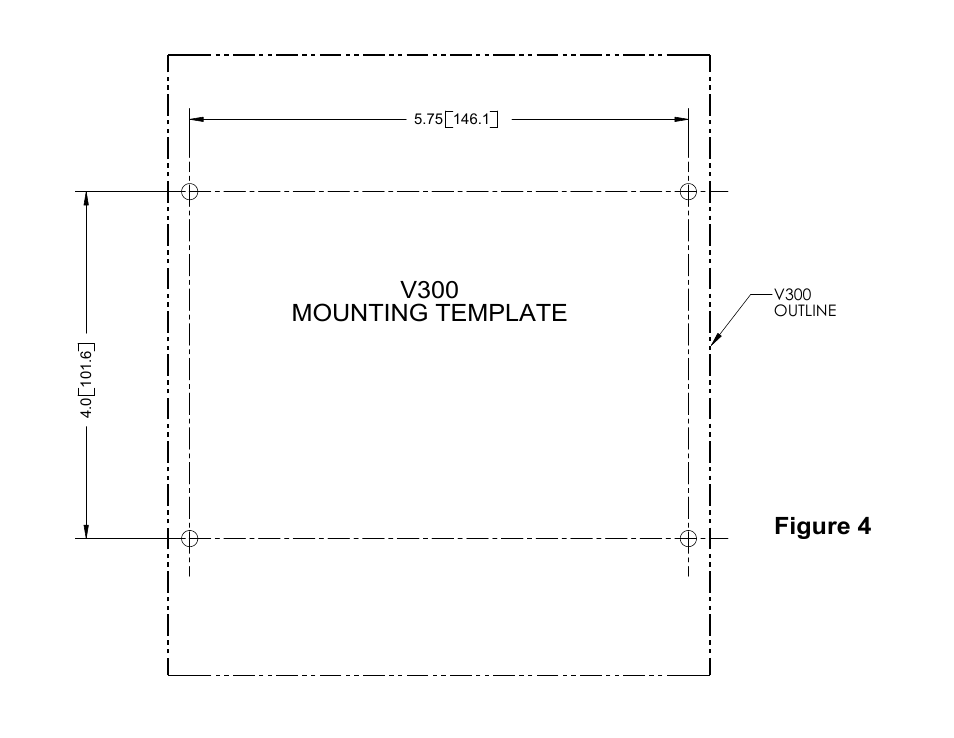 V300 mounting template figure 4 | FMI V300 User Manual | Page 7 / 7