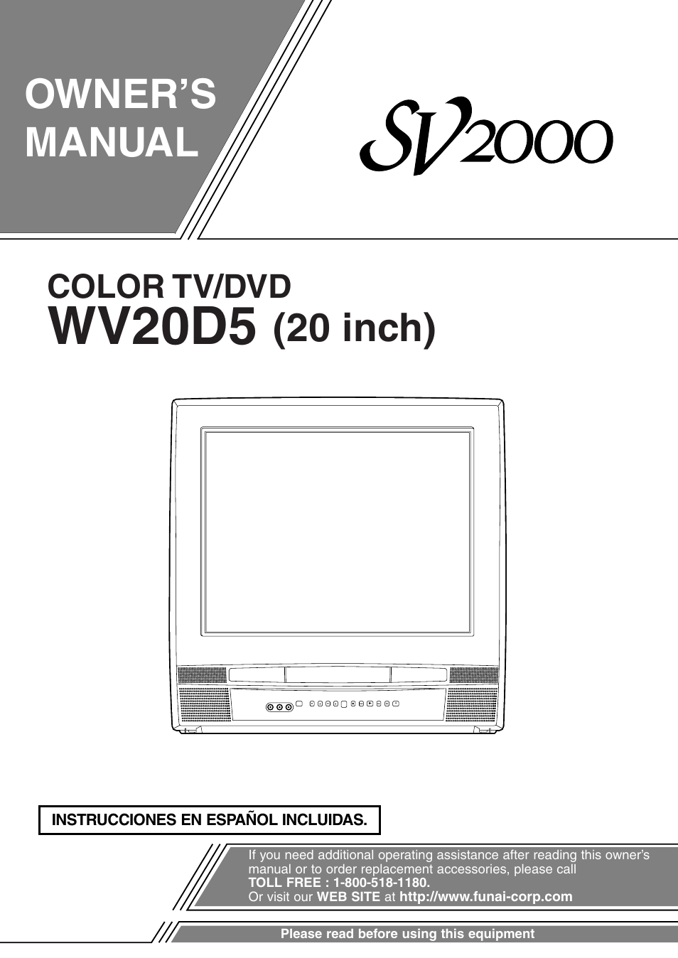 FUNAI WV20D5 User Manual | 40 pages