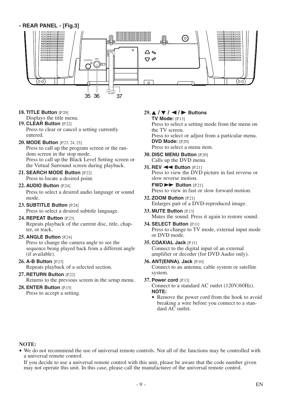 FUNAI WV20D5 User Manual | Page 9 / 40