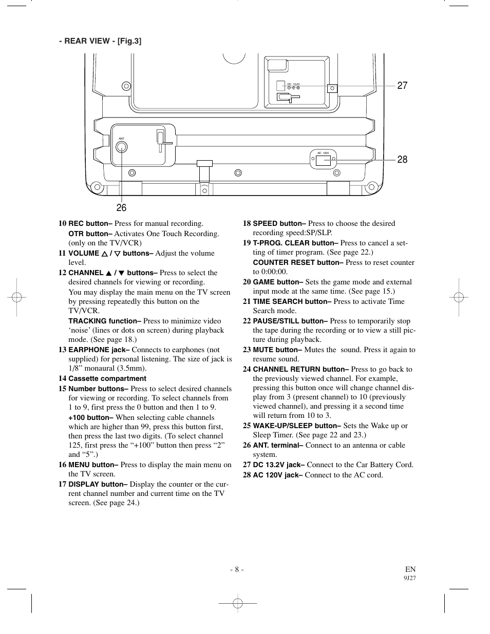 FUNAI F3809U User Manual | Page 8 / 32