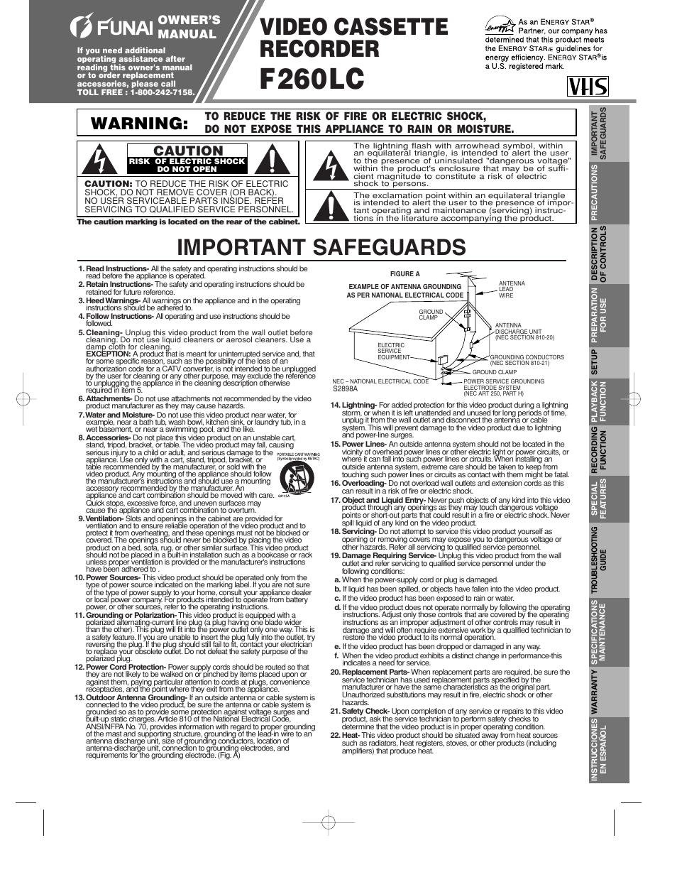 FUNAI F260LC User Manual | 8 pages