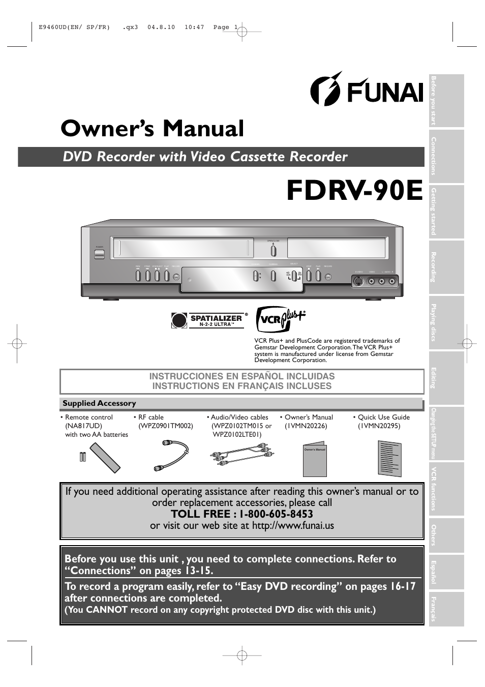 FUNAI FDRV90E User Manual | 116 pages