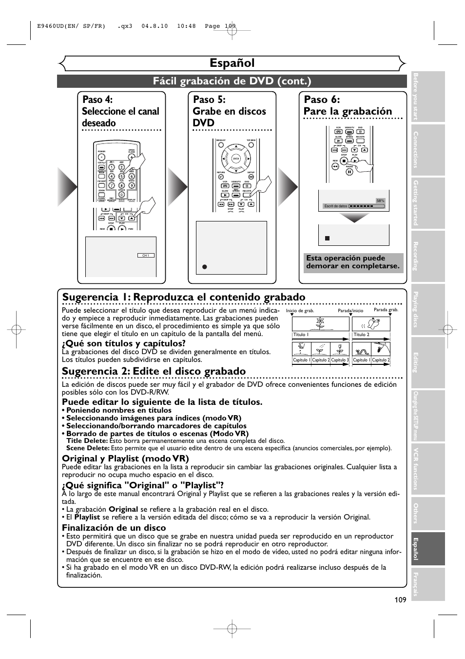 FUNAI FDRV90E User Manual | Page 109 / 116