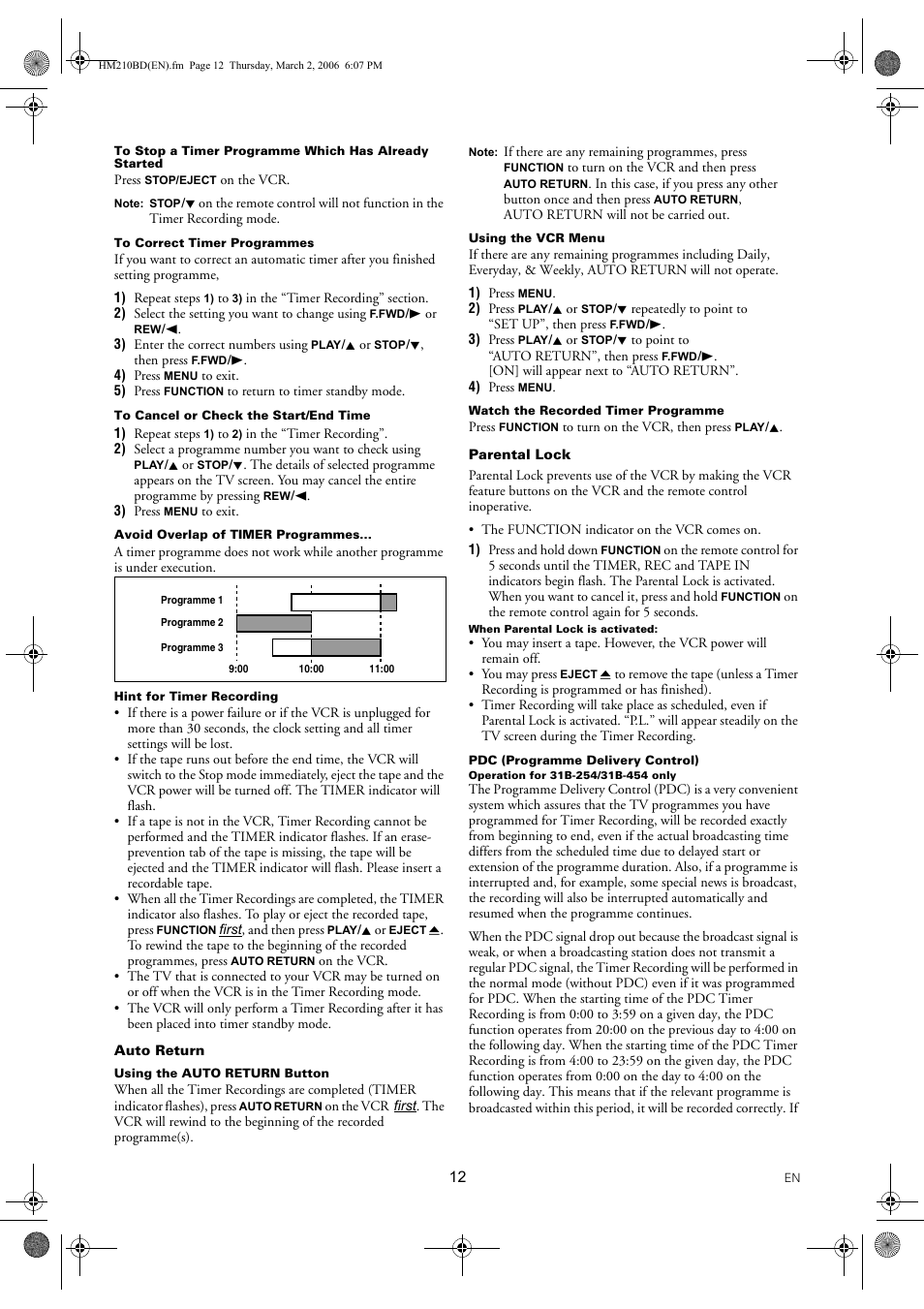 FUNAI VHS 31B-254 User Manual | Page 12 / 16