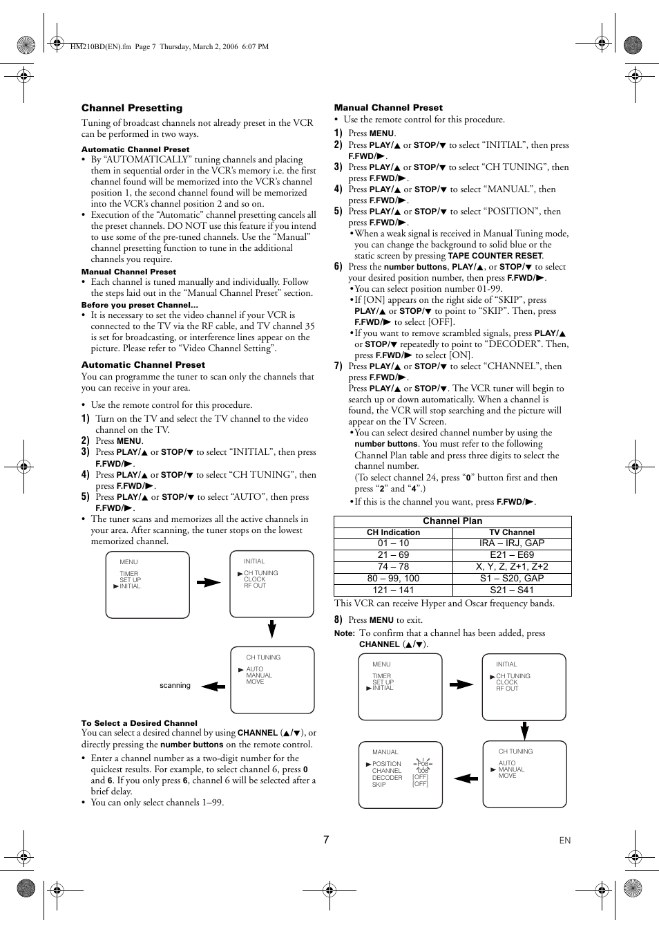 FUNAI VHS 31B-254 User Manual | Page 7 / 16