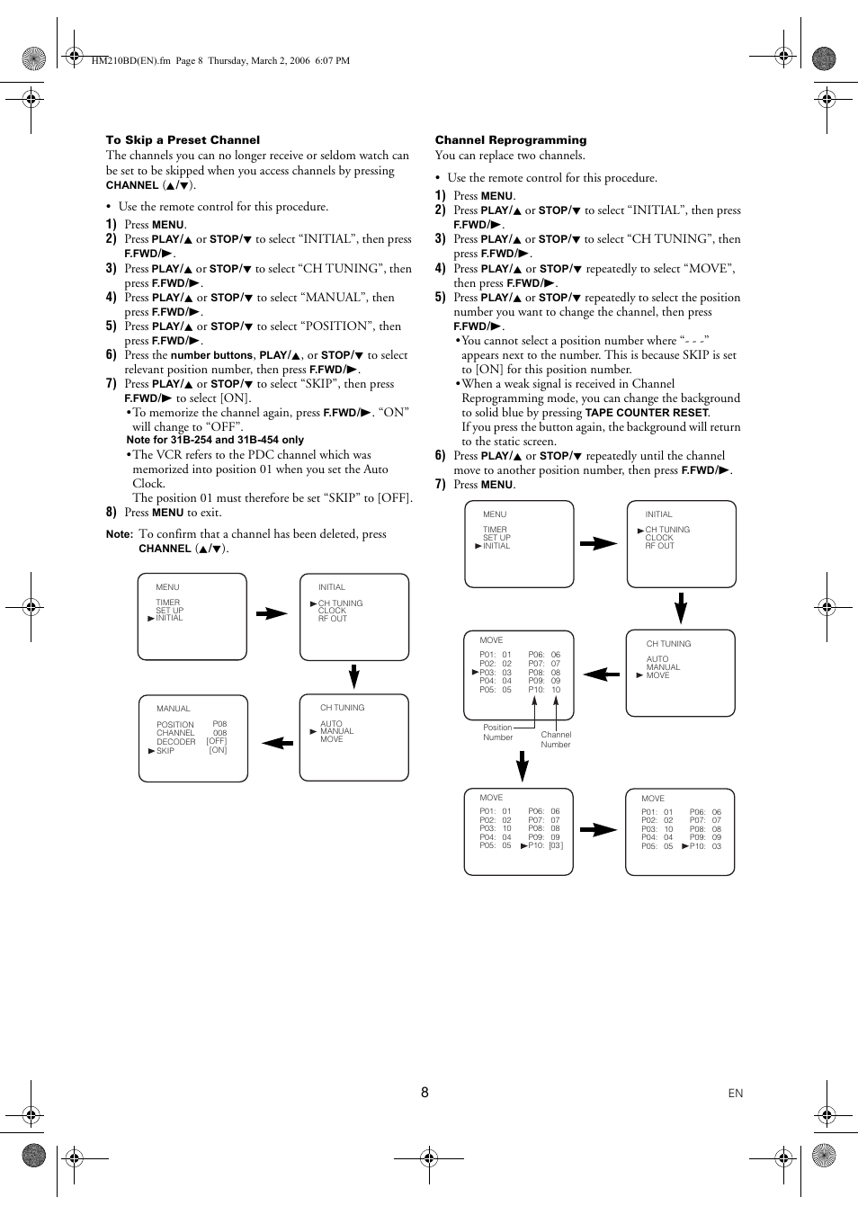 FUNAI VHS 31B-254 User Manual | Page 8 / 16