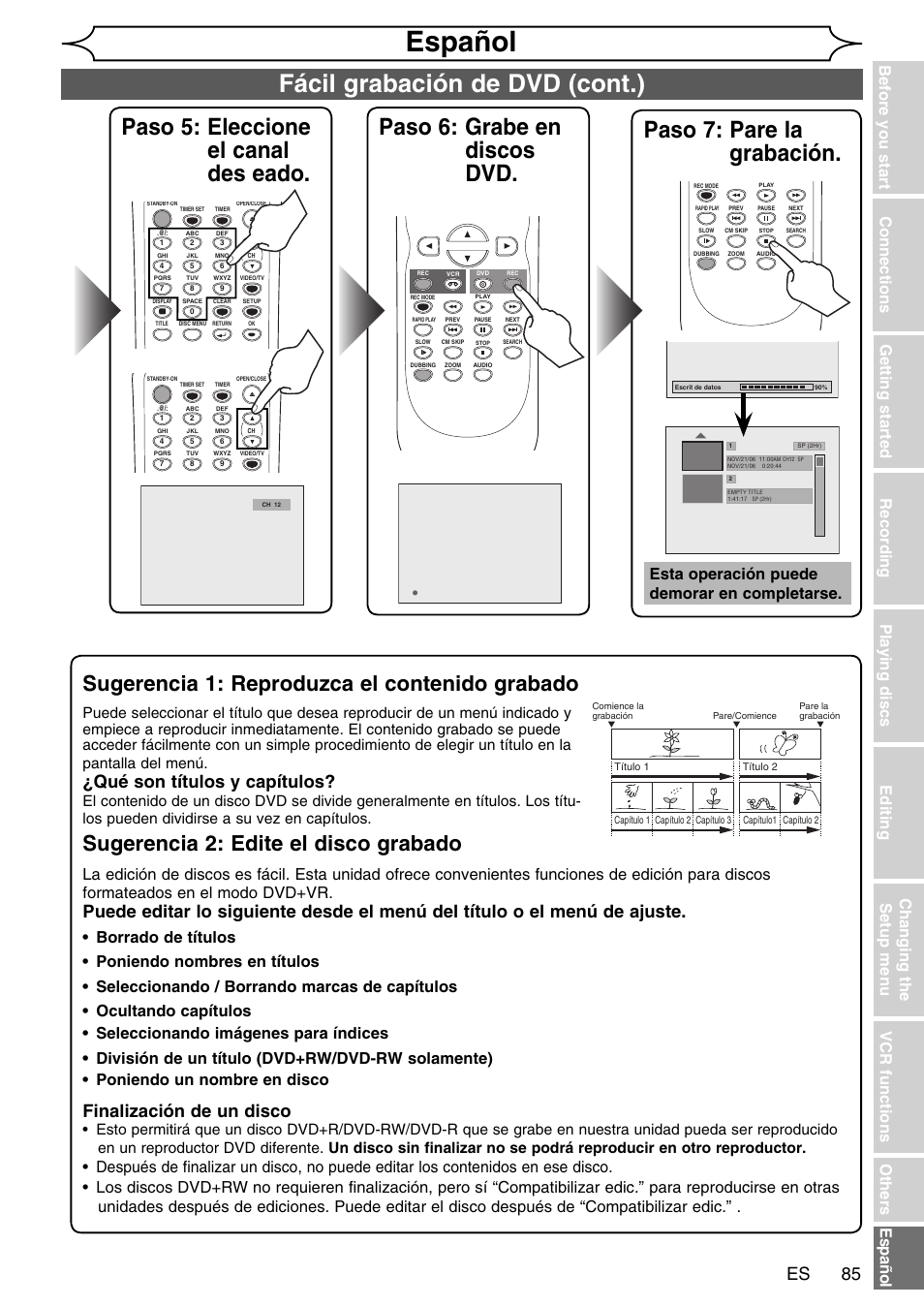 FUNAI SV2000 WV20V6 User Manual | Page 85 / 90