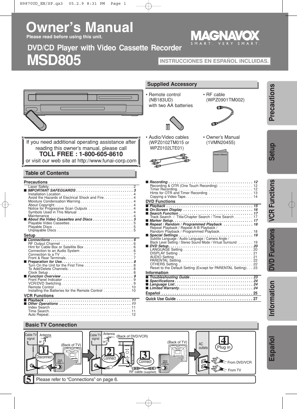 FUNAI MSD805 User Manual | 28 pages
