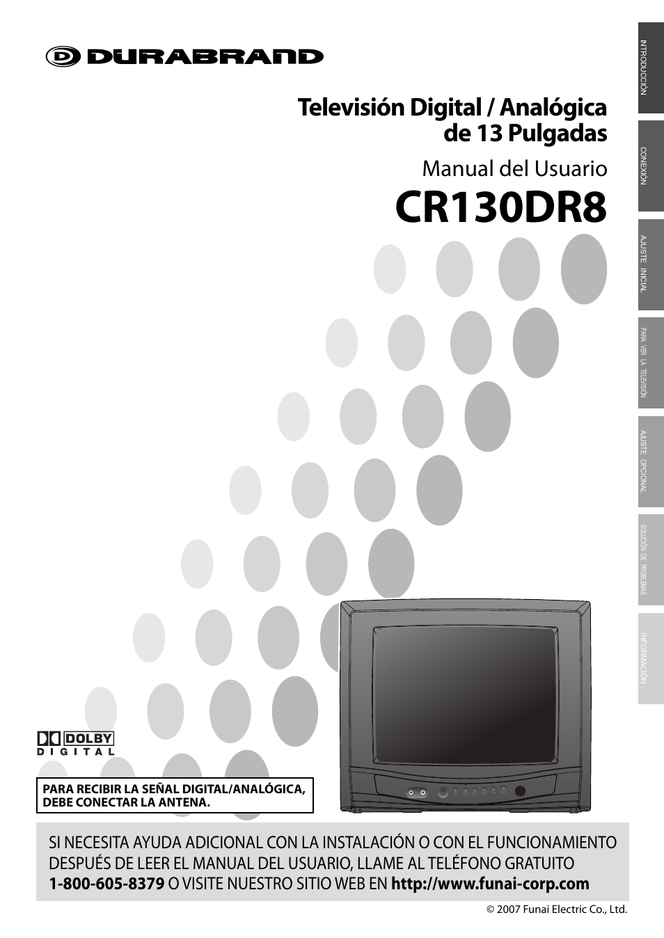 Cr130dr8_p7105ut_es_v1.pdf, Cr130dr8, Televisión digital / analógica de 13 pulgadas | Manual del usuario | FUNAI Durabrand CR130DR8 User Manual | Page 27 / 52