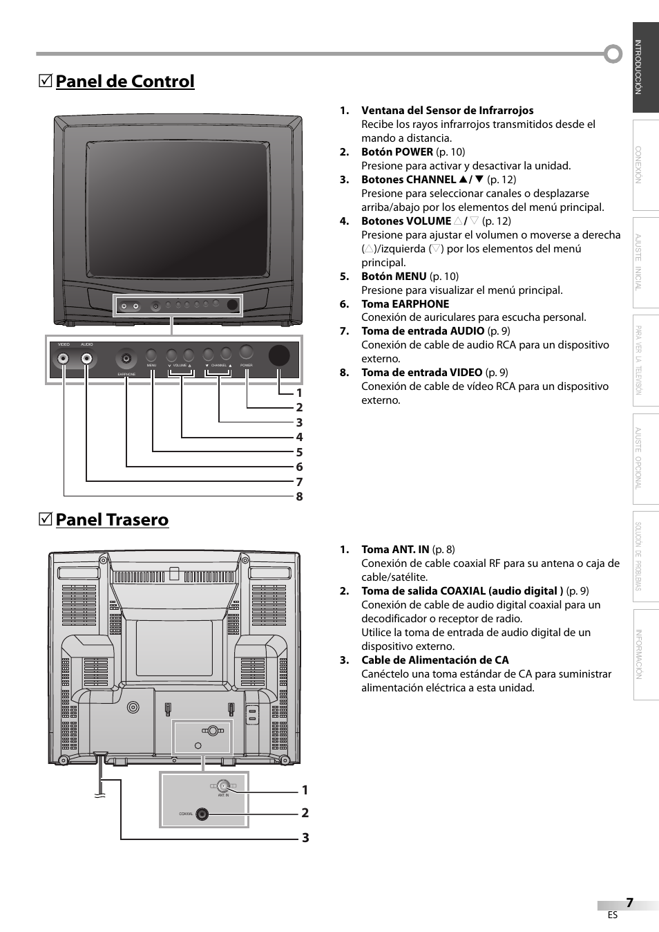 Panel de control 5 panel trasero 5 | FUNAI Durabrand CR130DR8 User Manual | Page 33 / 52