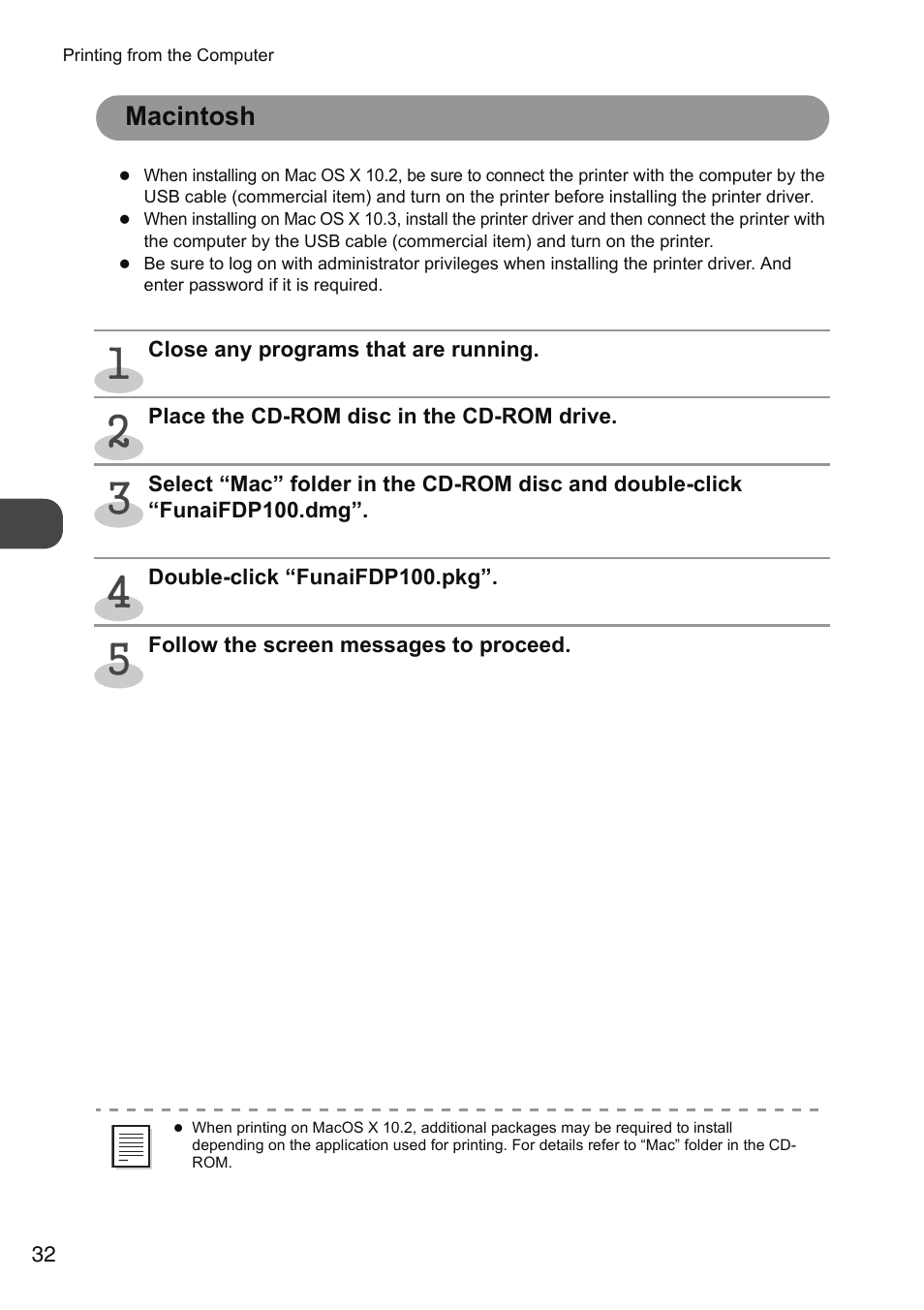 Macintosh | FUNAI FDP-100 User Manual | Page 32 / 45
