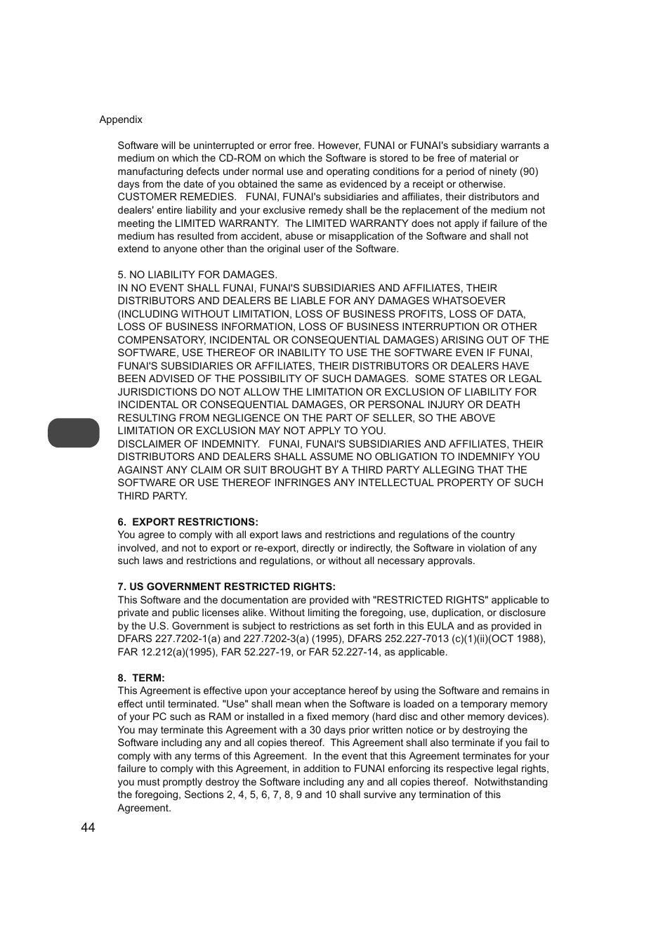 FUNAI FDP-100 User Manual | Page 44 / 45