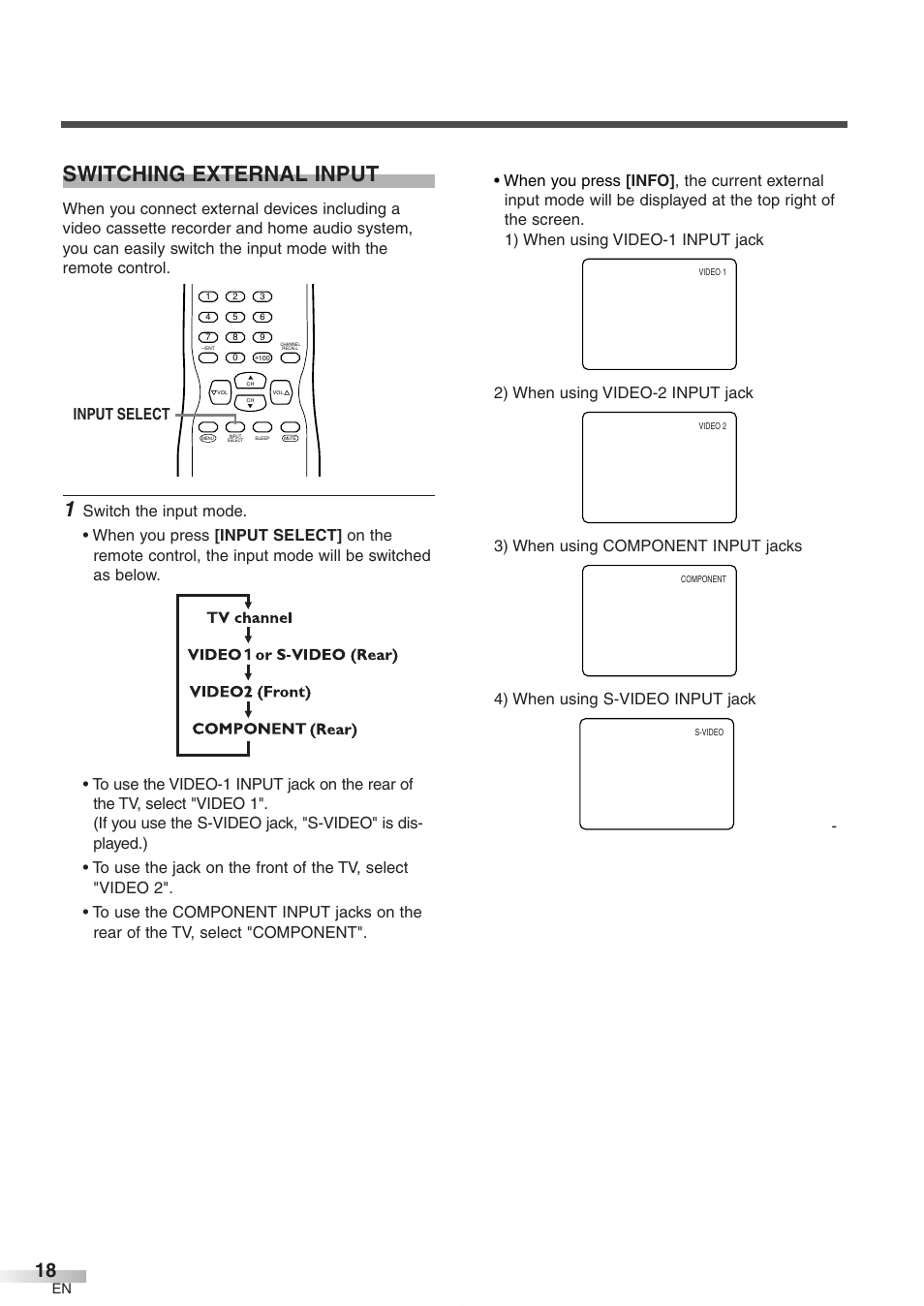 Switching external input | FUNAI CR272IL8 User Manual | Page 18 / 76
