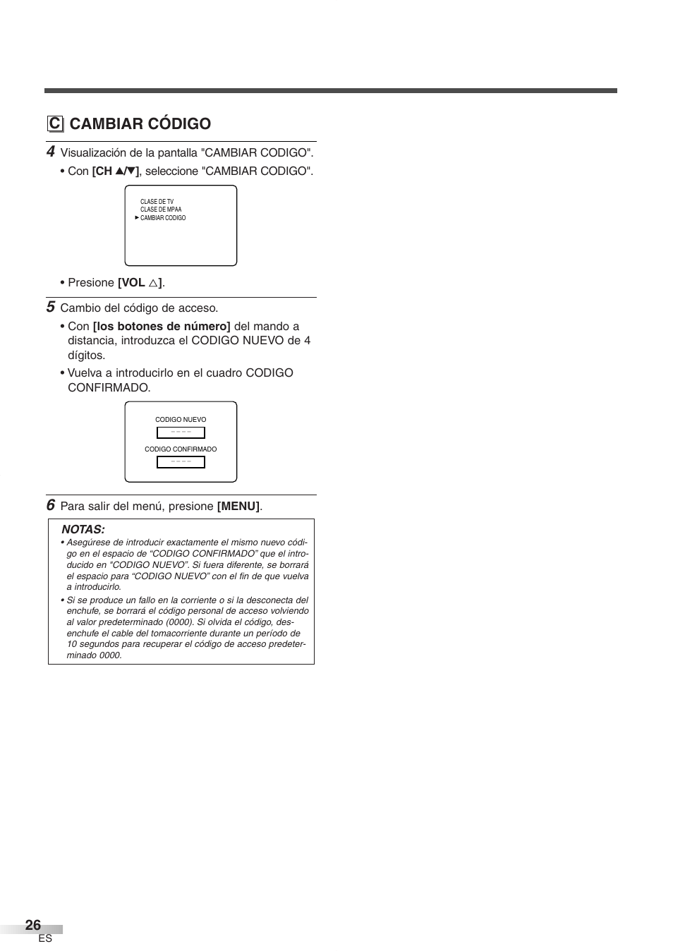 C cambiar código | FUNAI CR272IL8 User Manual | Page 64 / 76