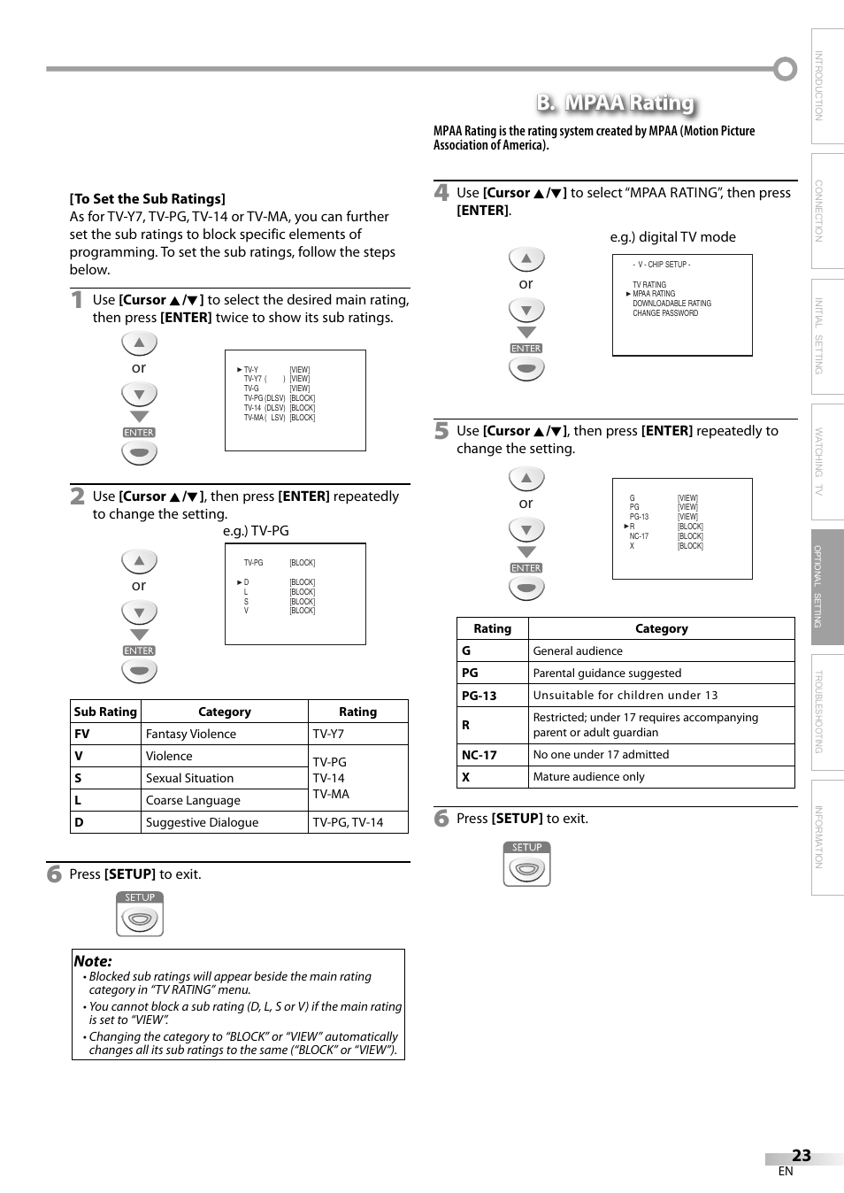 B. mpaa rating | FUNAI LC200EM8G User Manual | Page 23 / 28