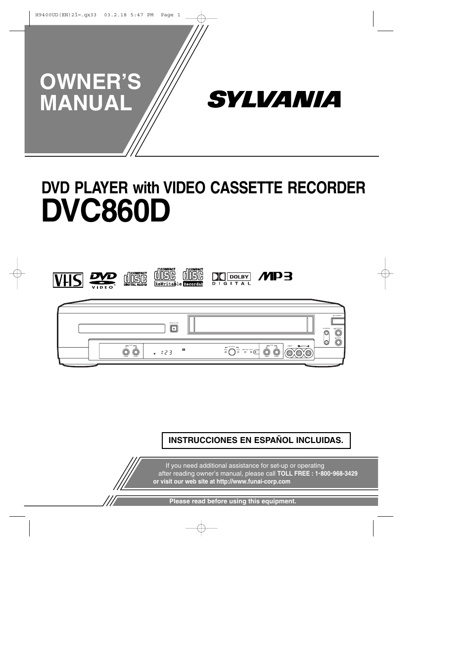 FUNAI DVC860D User Manual | 44 pages